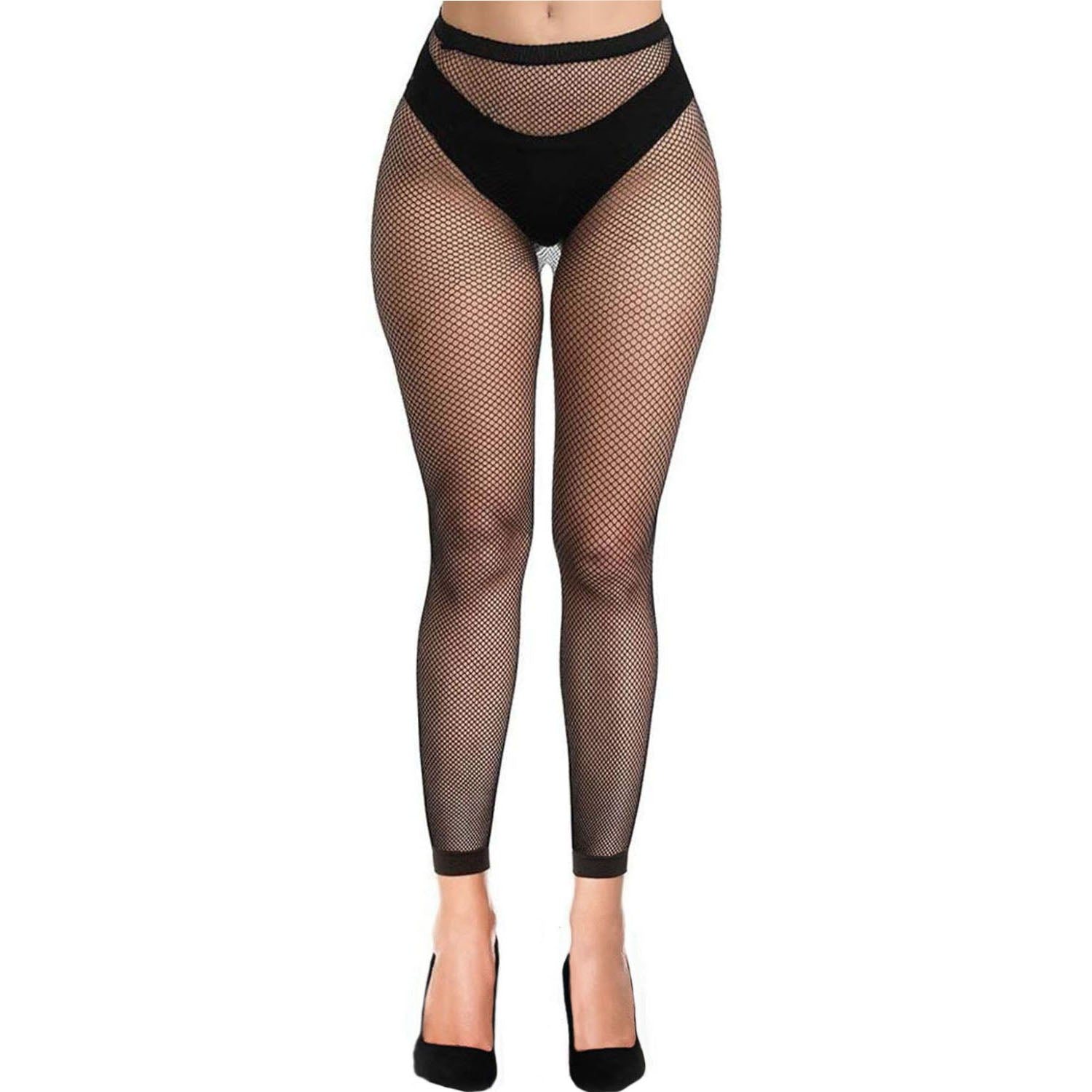 Simply Joshimo Black Fine Fishnet Footless Tights