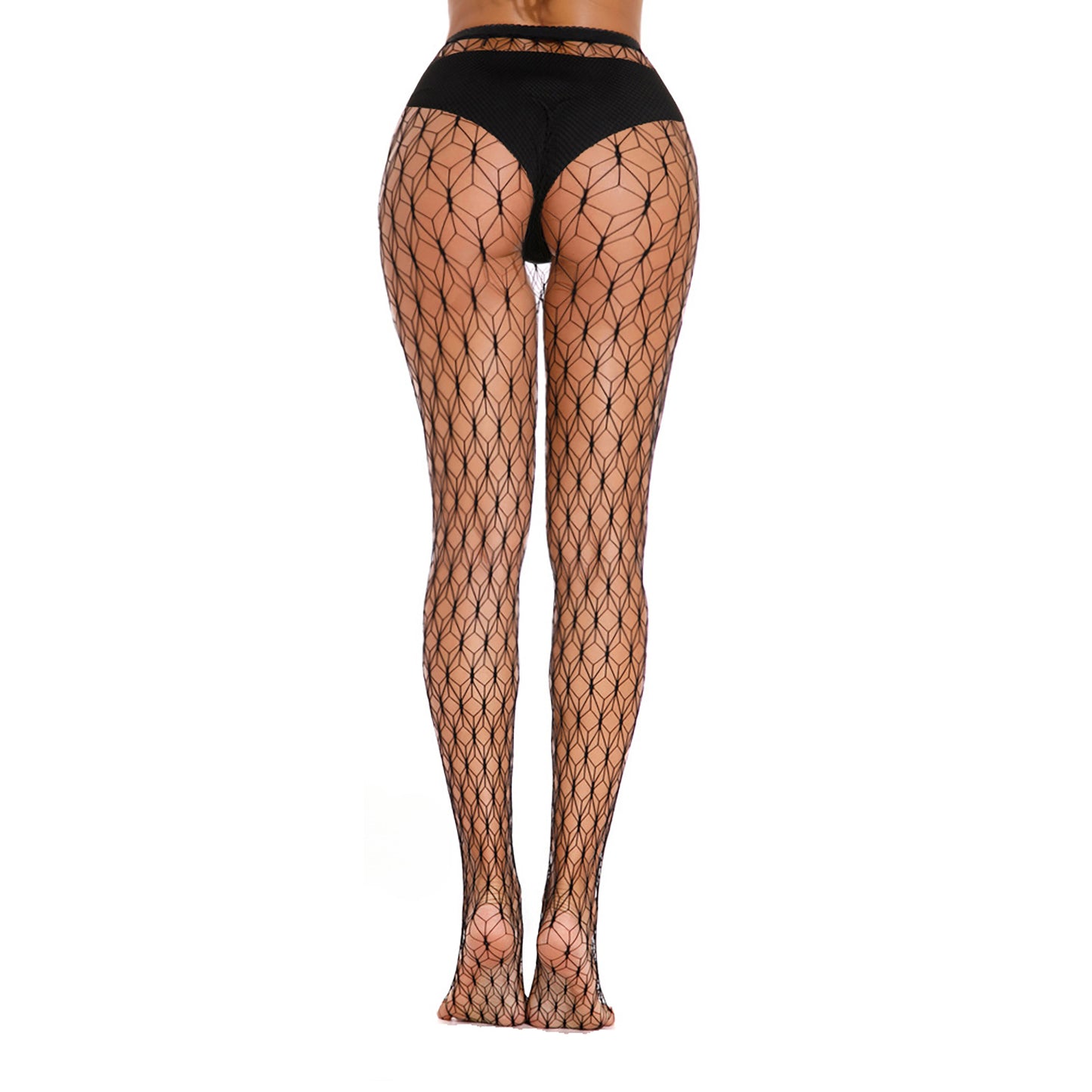 Geometric patterned black tights