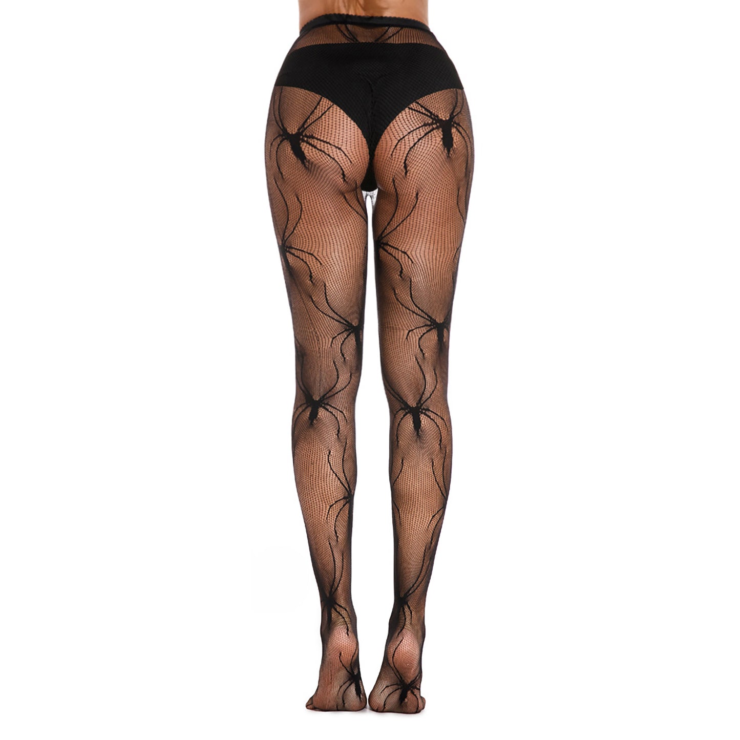 Spider Patterned Halloween Fishnet Tights