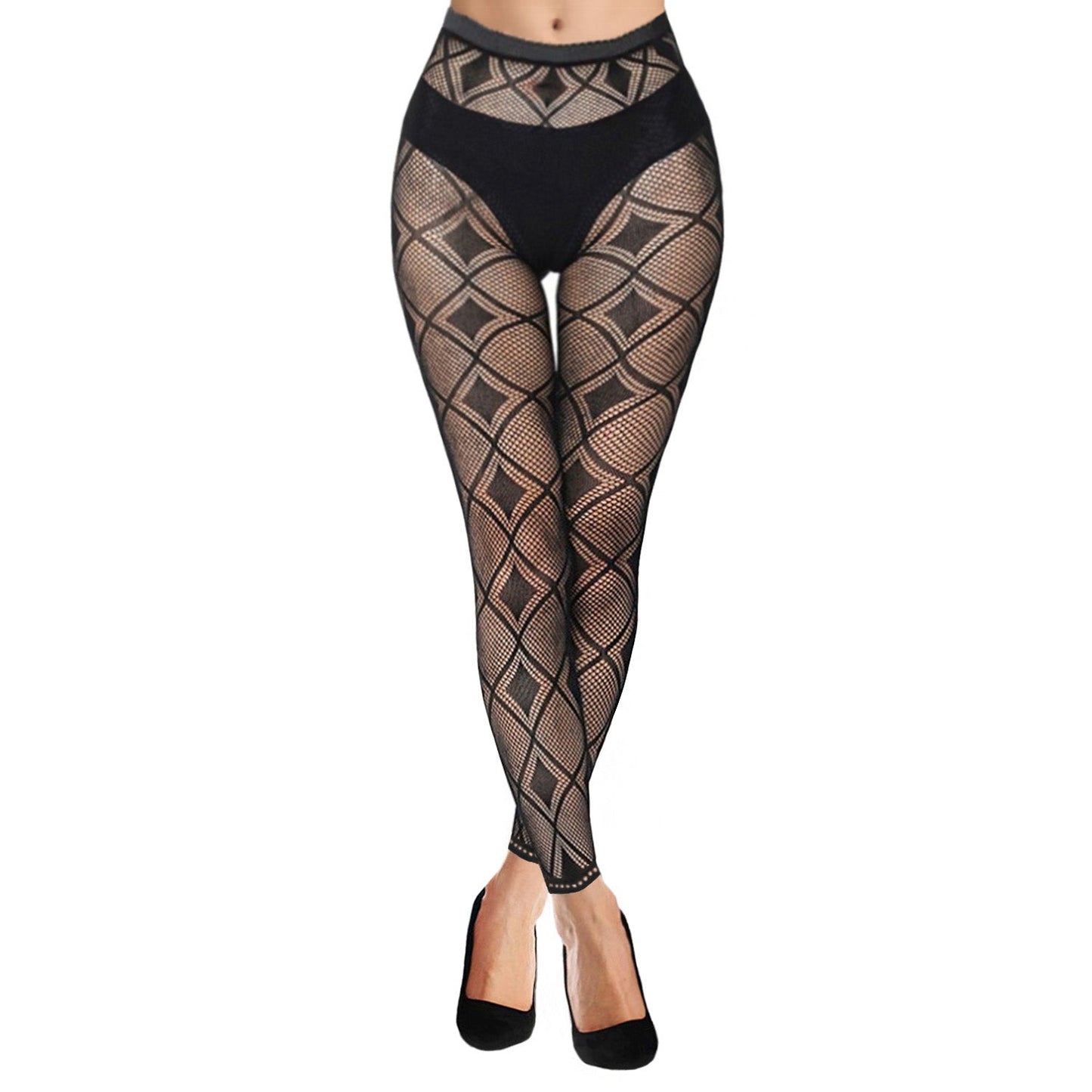 Diamond Pattern Footless Tights- Simply Joshimo