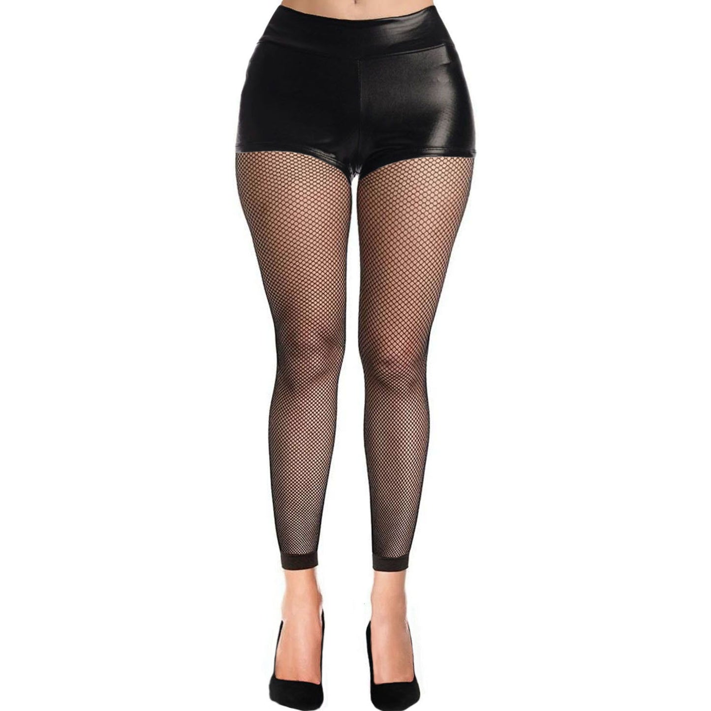 Fine Fishnet Footless Tights In Black - Simply Joshimo