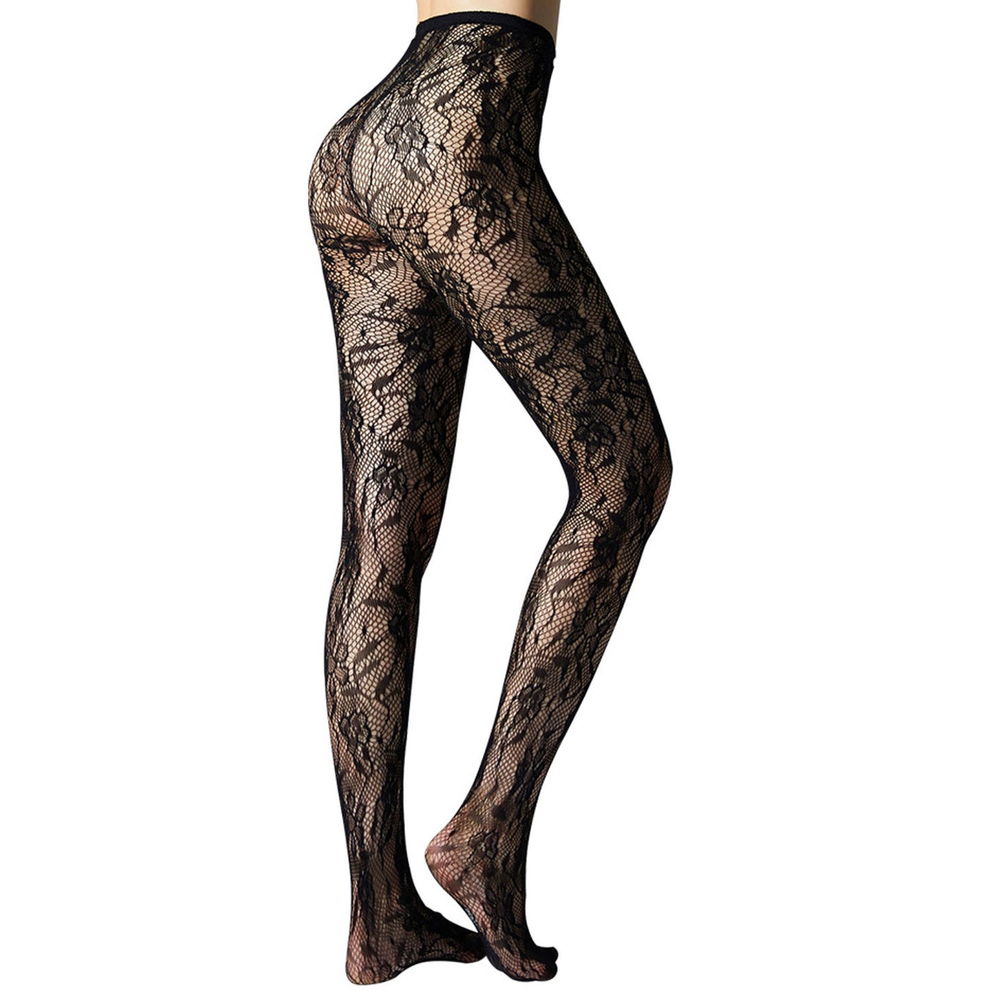 Ladies daisy pattern lace flower tights- Simply Joshimo