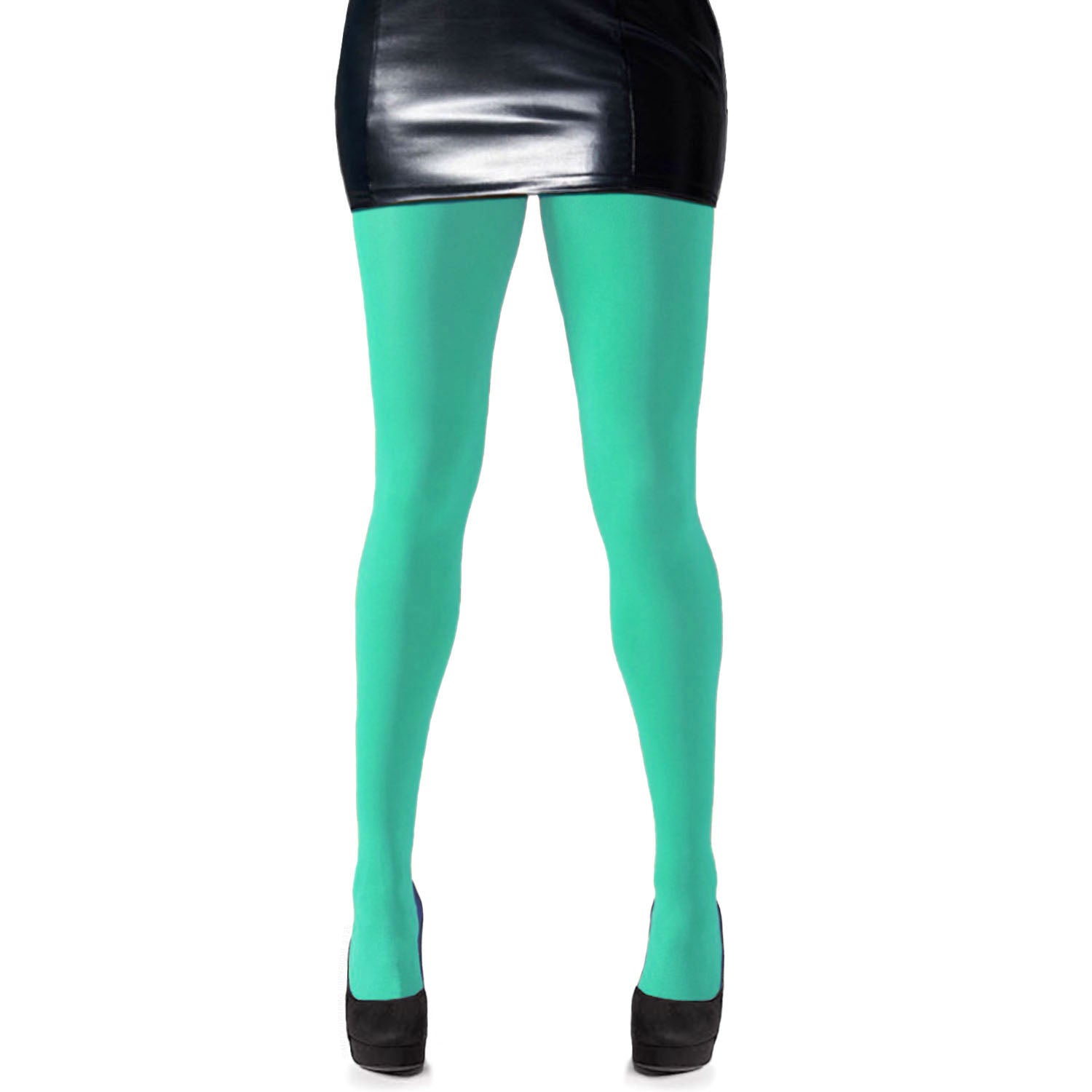 70 denier thick tights in an aqua colour - Simply Joshimo