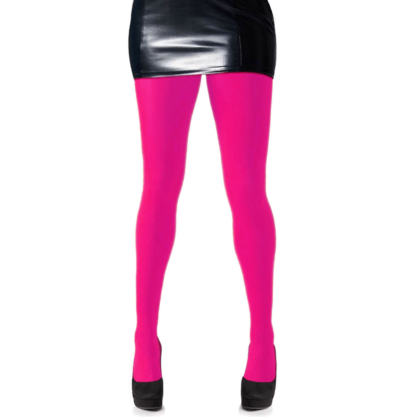 Ladies Bright Pink Coloured Thick Opaque Hosiery - Simply Joshimo