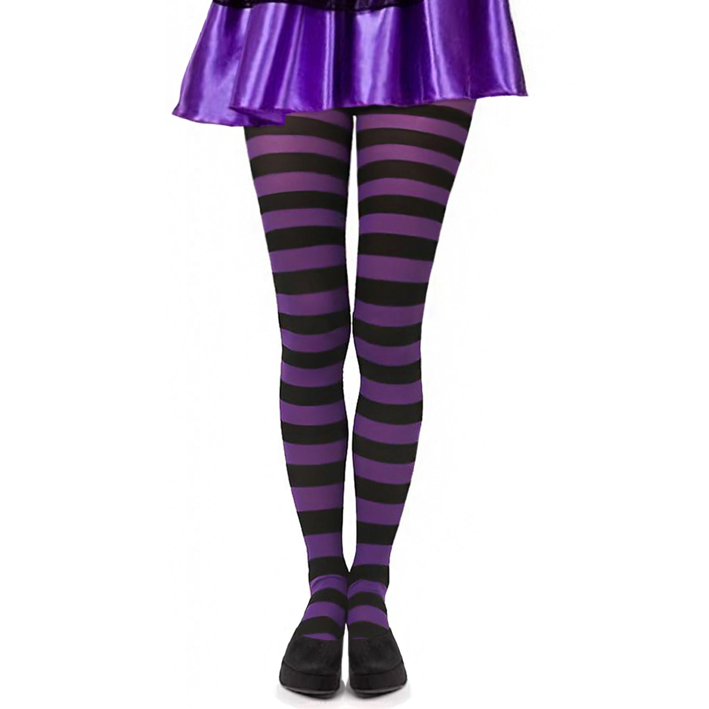 Simply Joshimo purple and black striped fancy dress tights