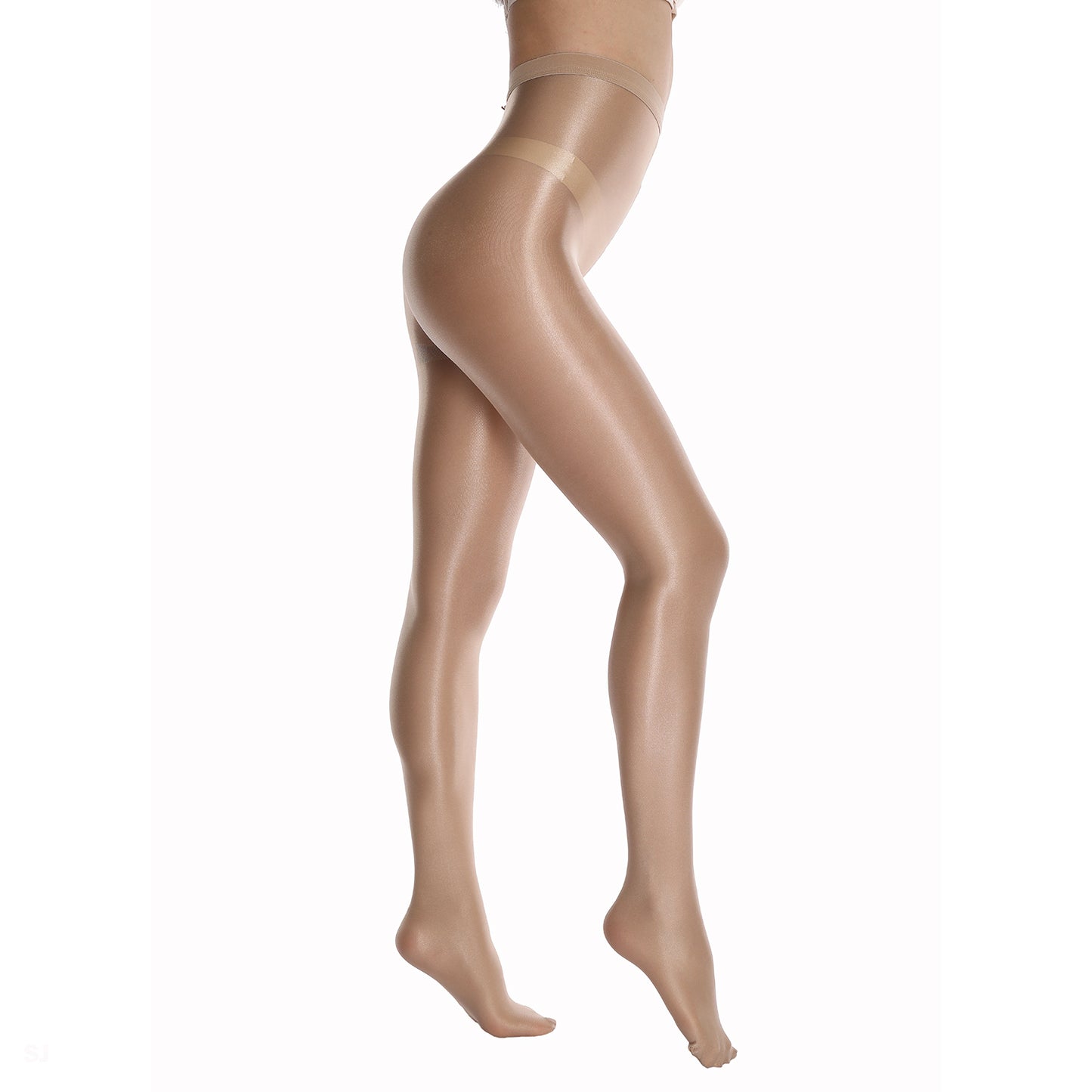 Shimmery Beige Skin Tone Deluxe Opaque Tights - Simply Joshimo