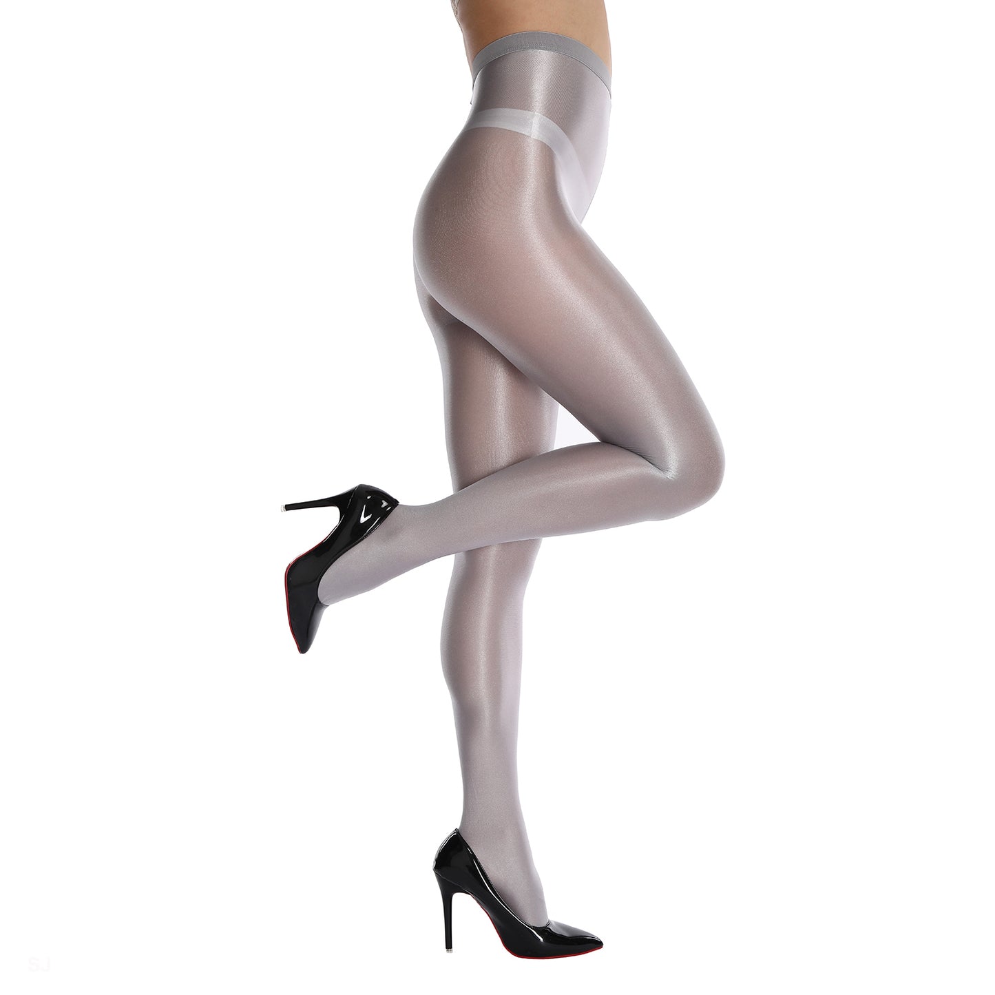 Silver 70D Opaque High Waist Tights - Simply Joshimo