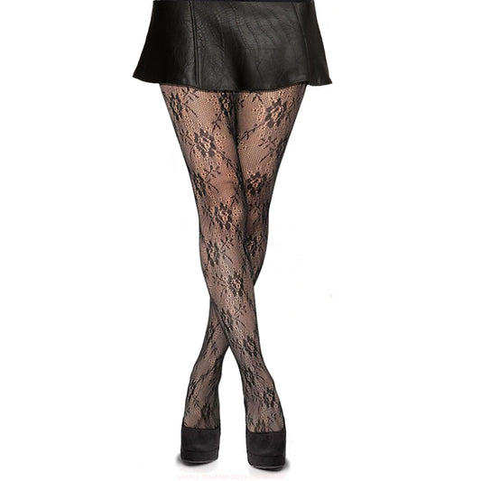 Simply Joshimo English rose patterned fishnet fashion tights