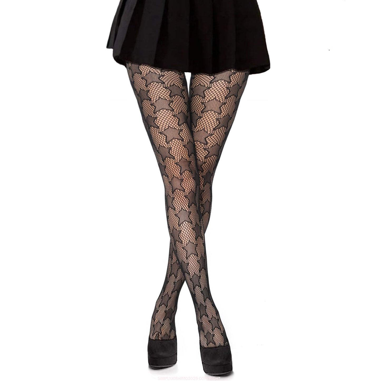 Simply Joshimo Christmas Star Patterned Tights With Skirt