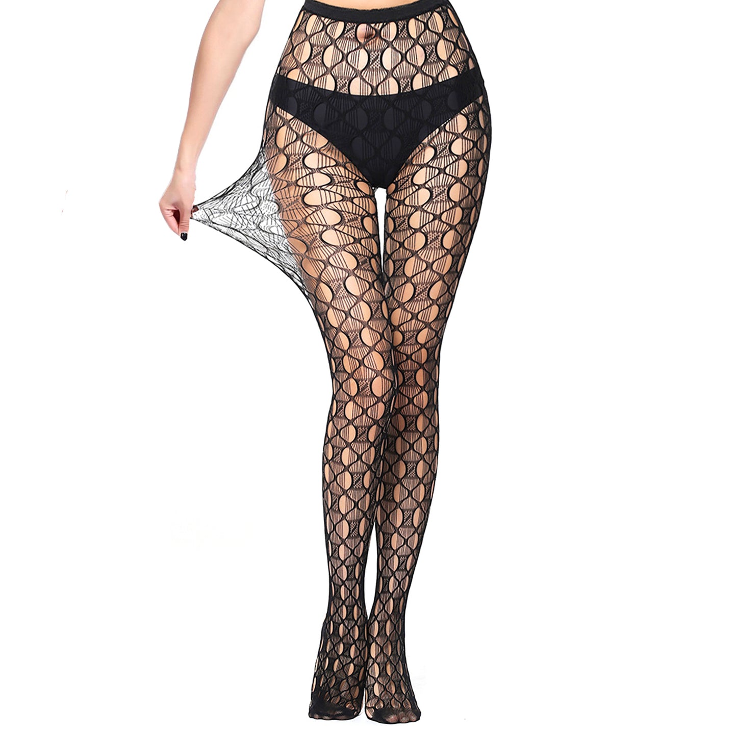 Patterned fishnet tights for ladies with added stretch for comfort