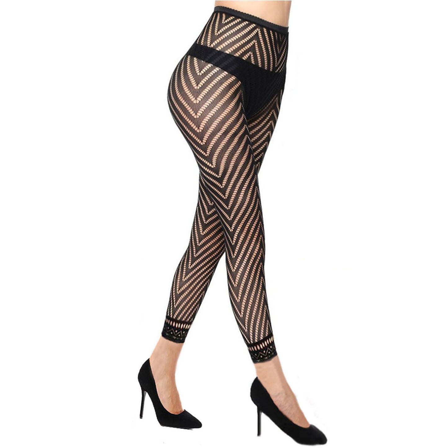 Chic Chevron Fishnet Footless Tights- Simply Joshimo