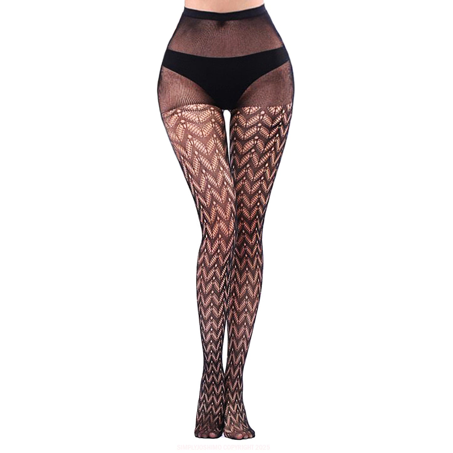 Womens Patterned Fishnet Tights-SimplyJoshimo