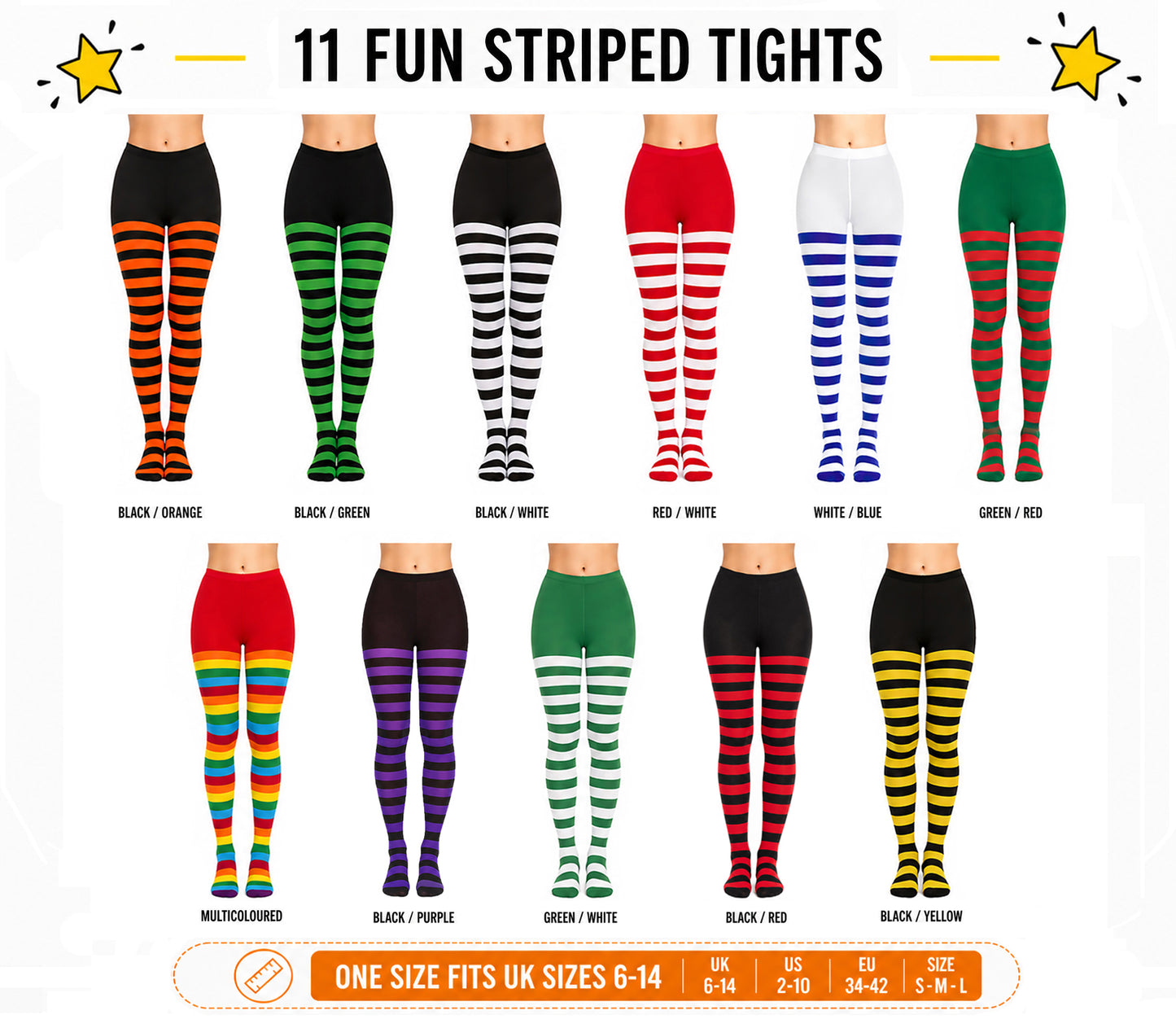 Striped tights swatch
