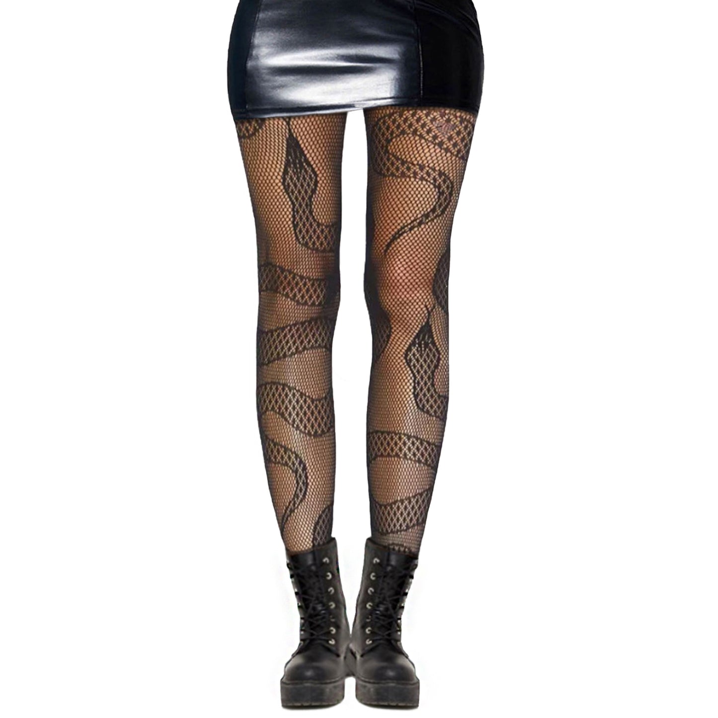 Womens black snake print tights - Simply Joshimo