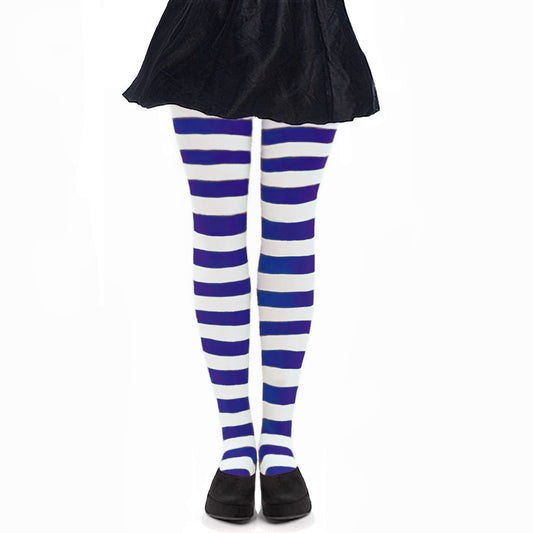 Simply Joshimo blue and white striped fancy dress tights