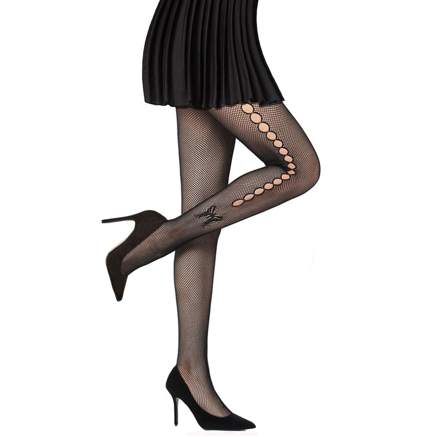 Butterfly tights with a black mini skirt outfit - Simply Joshimo