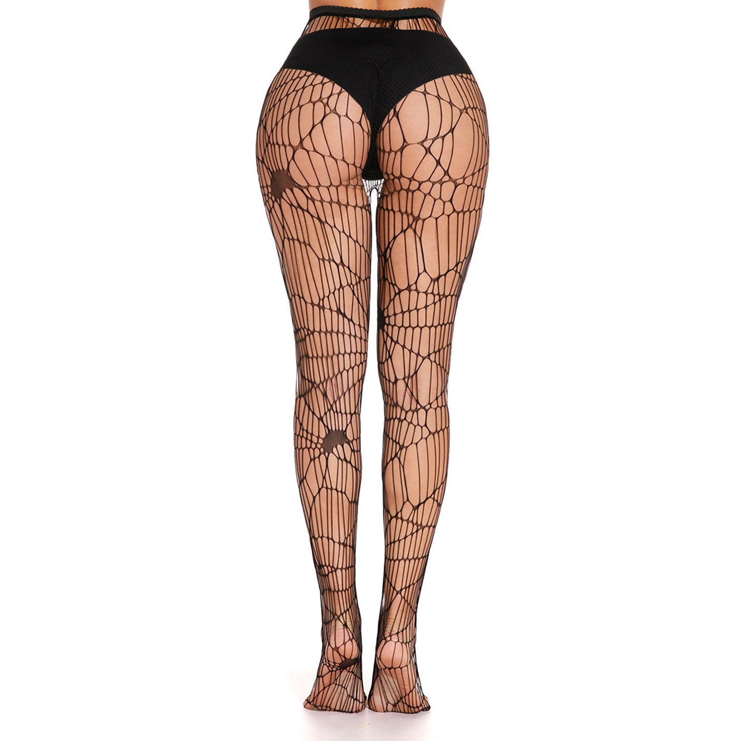 spider web black woman's gothic hosiery