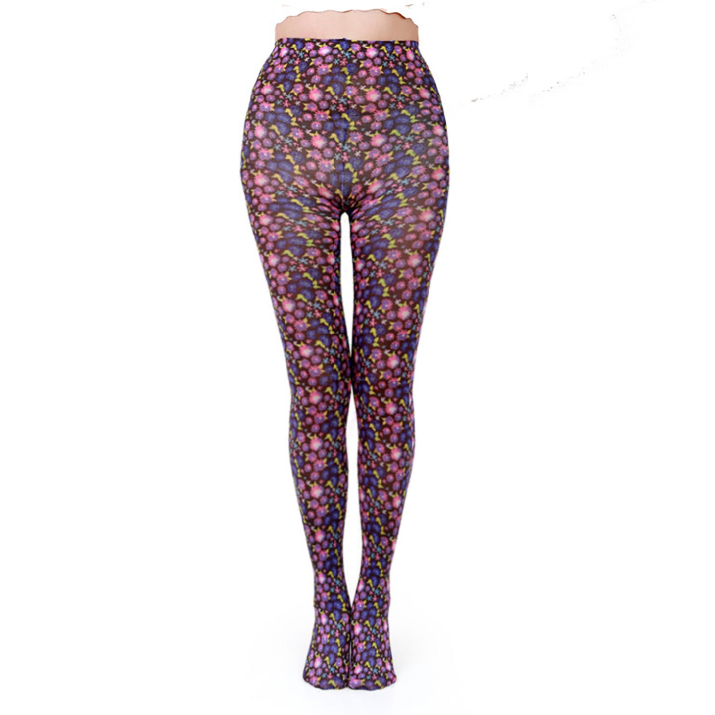 Colourful Daisy Floral Patterned Sheer Tights - Simply Joshimo