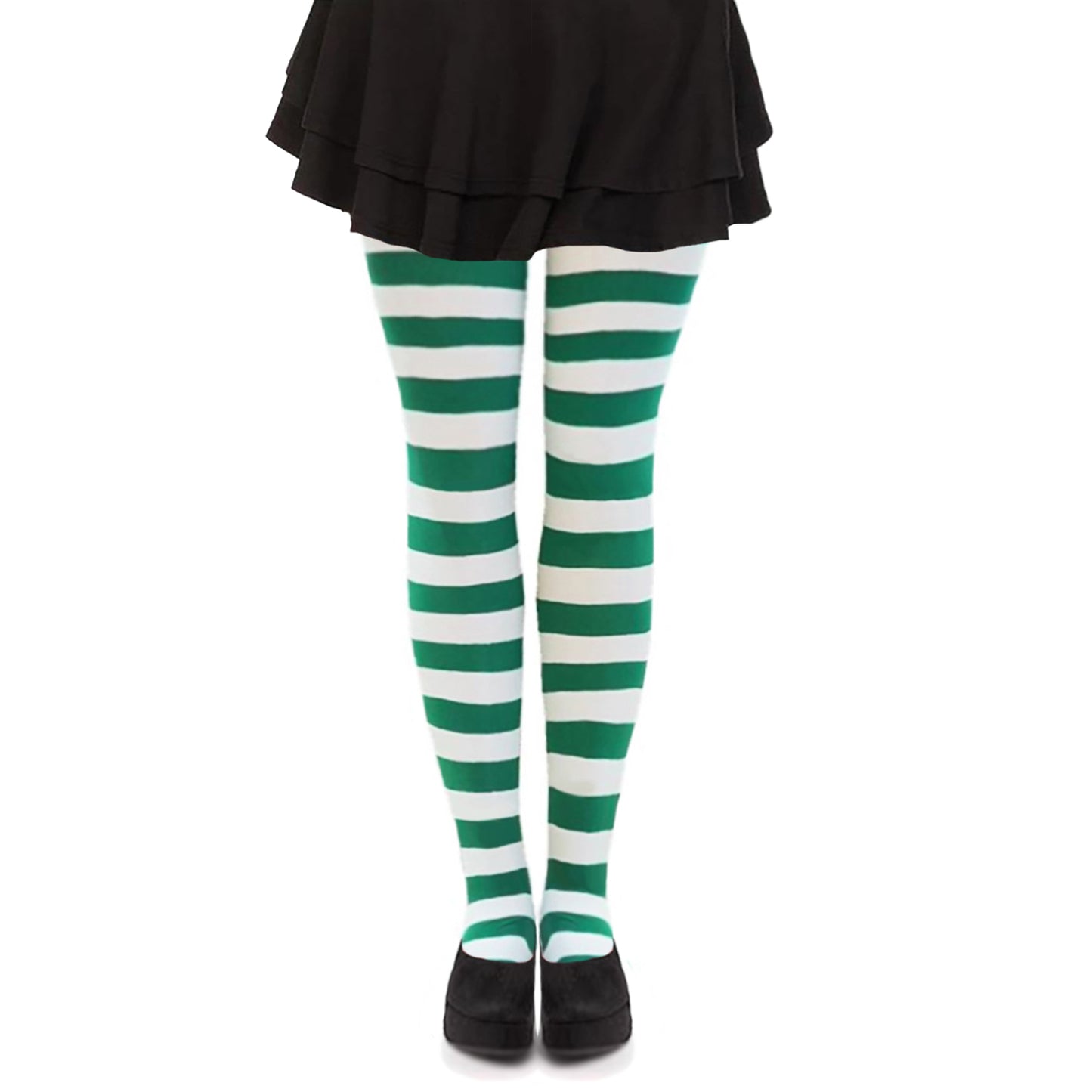 Simply Joshimo green and white striped tights for fancy dress