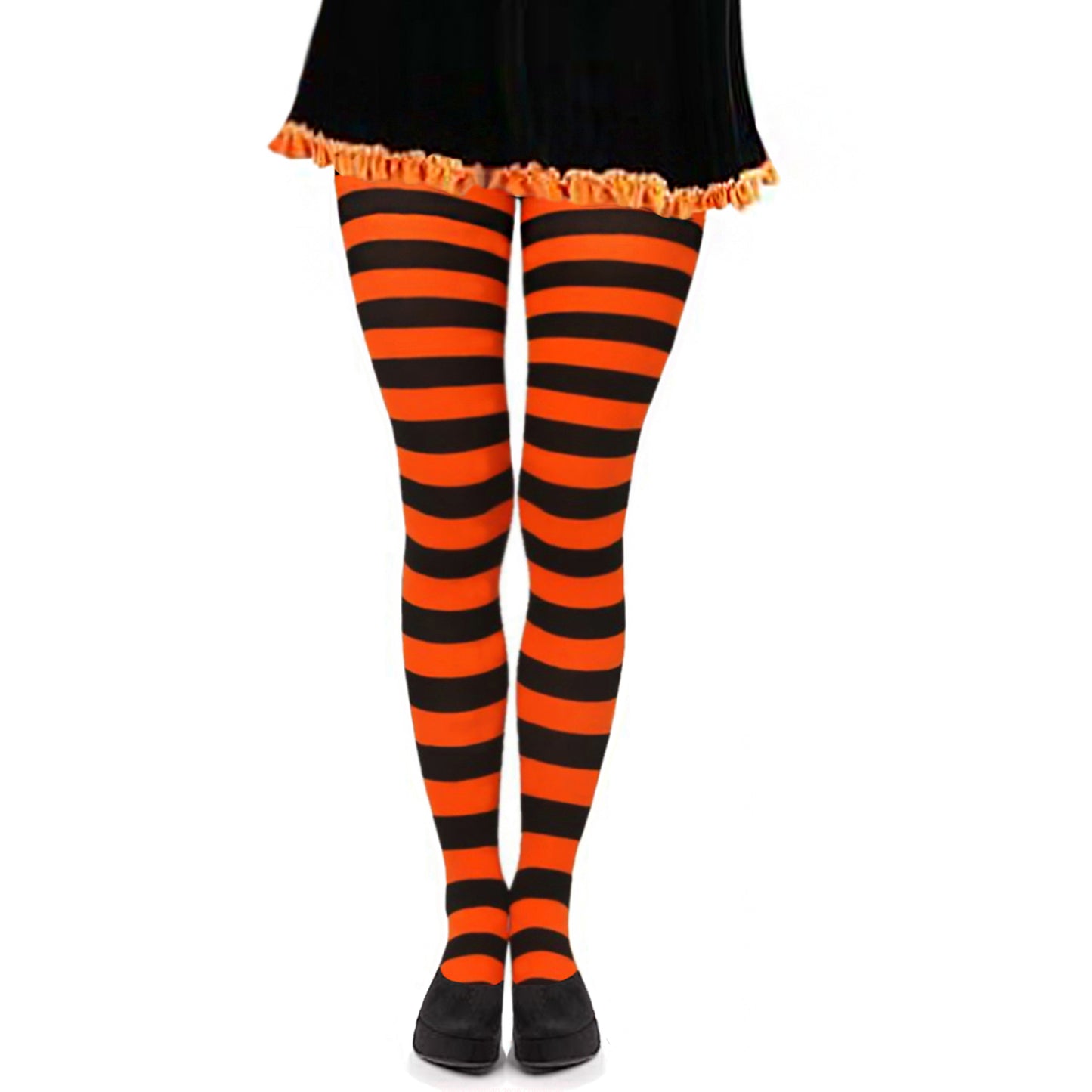 Simply Joshimo orange and black striped fancy dress tights