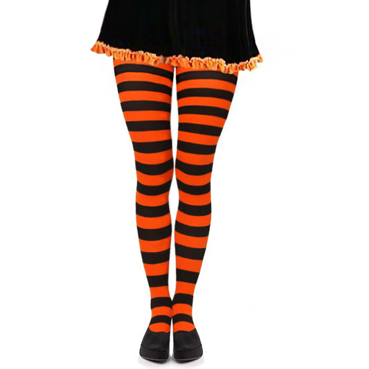 Simply Joshimo orange and black striped fancy dress tights