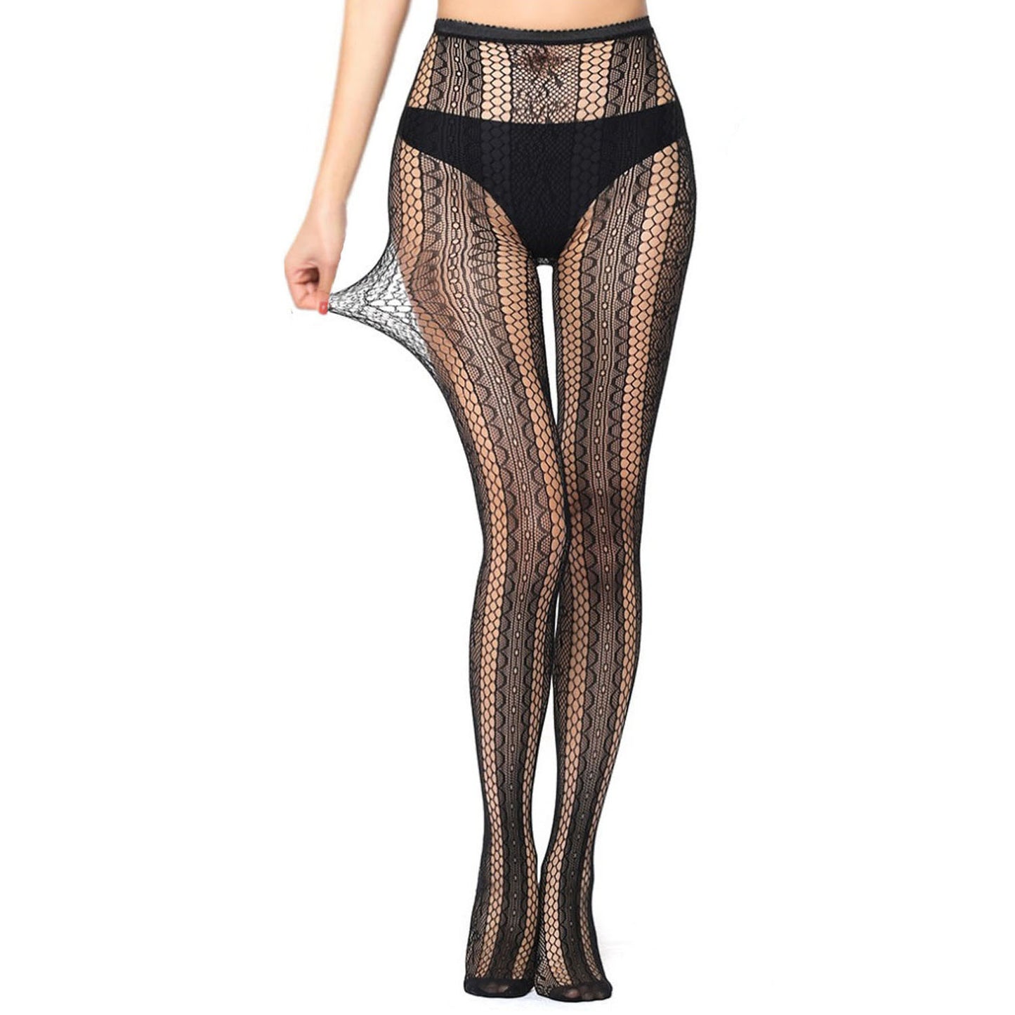 Honeycomb Cut Out Fishnets in Black - Simply Joshimio