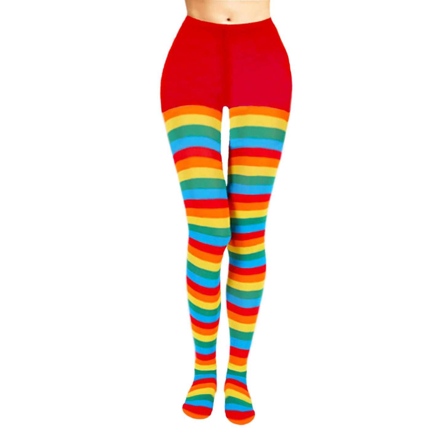 Simply Joshimo - Multicoloured striped tights, fancy dress costume