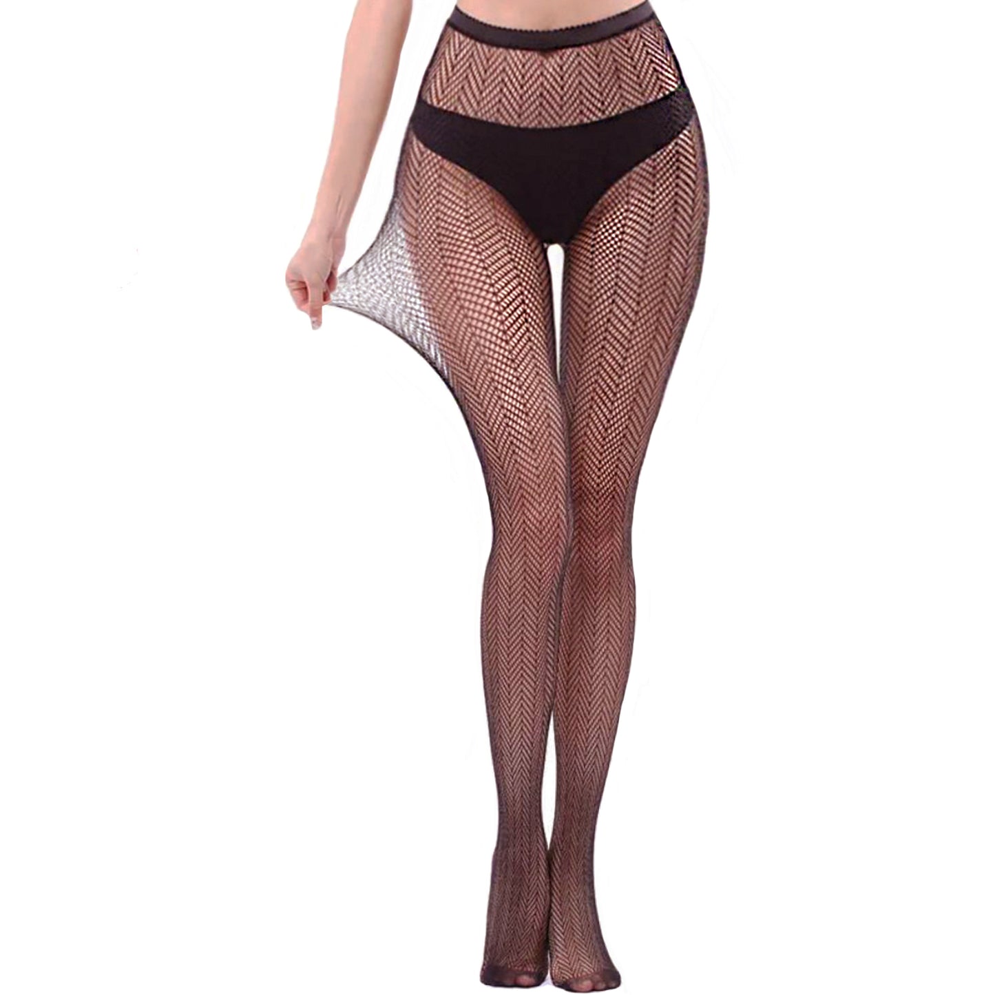 Chevron Fishnet Tights With High Stretch- Simply Joshimo