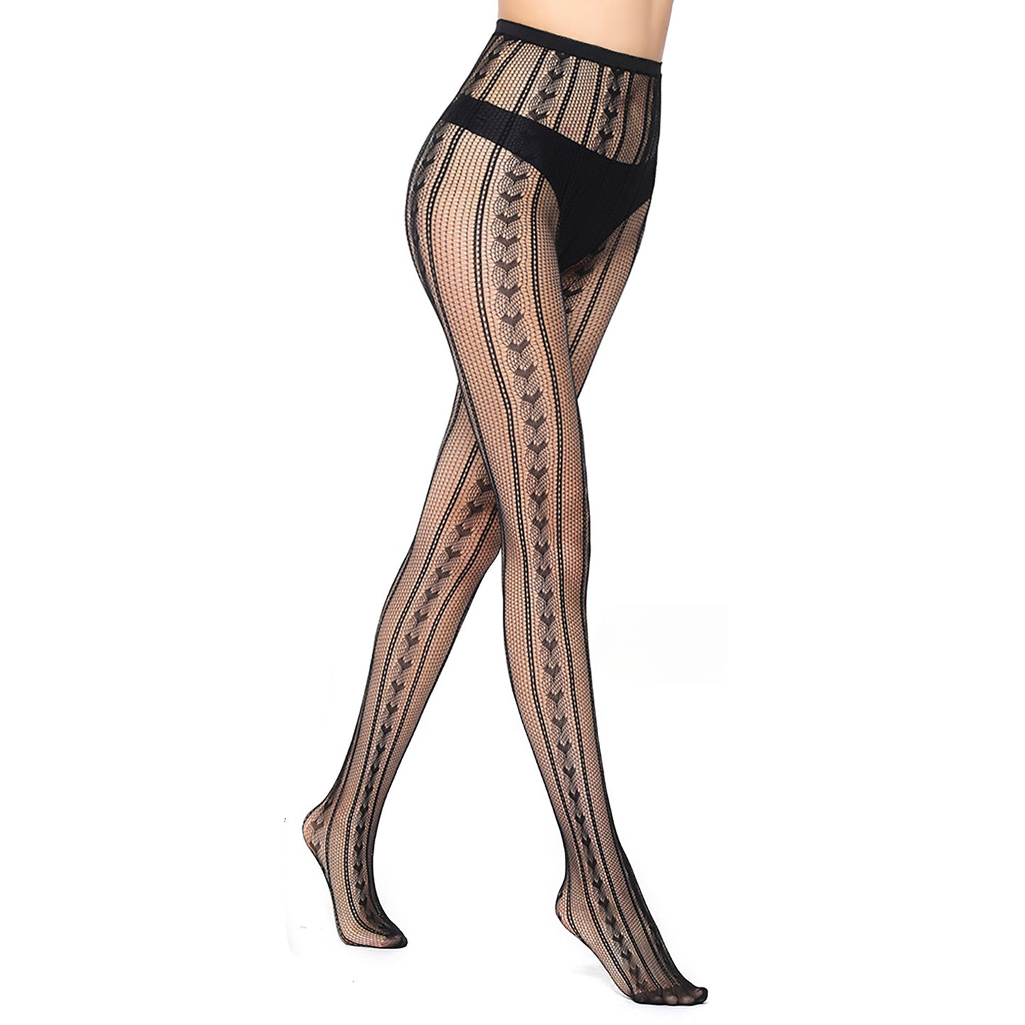 Simply Joshimo heart lace fashion tights in black