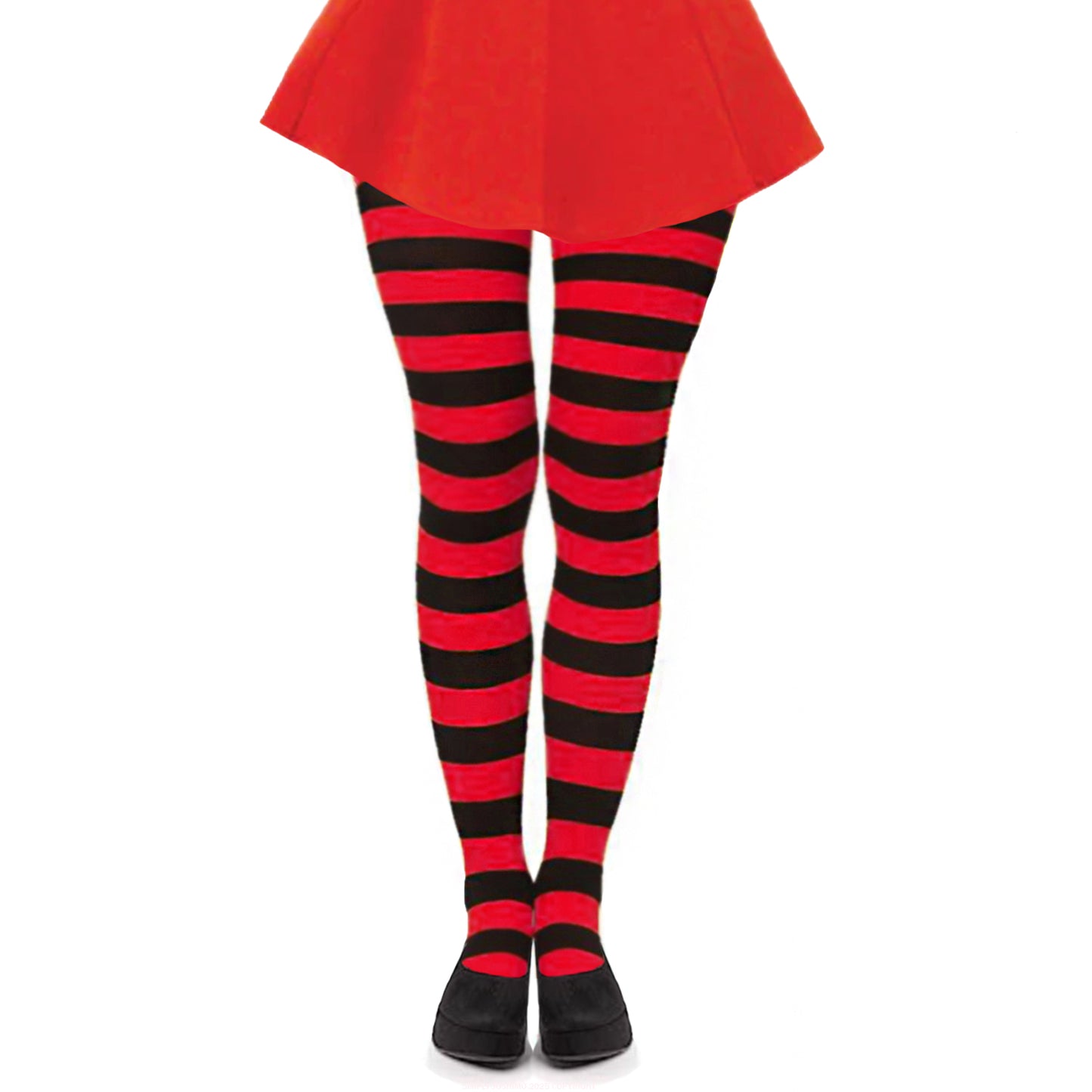 Black & Red Striped Halloween or Christmas Fancy Dress Tights- Simply Joshimo
