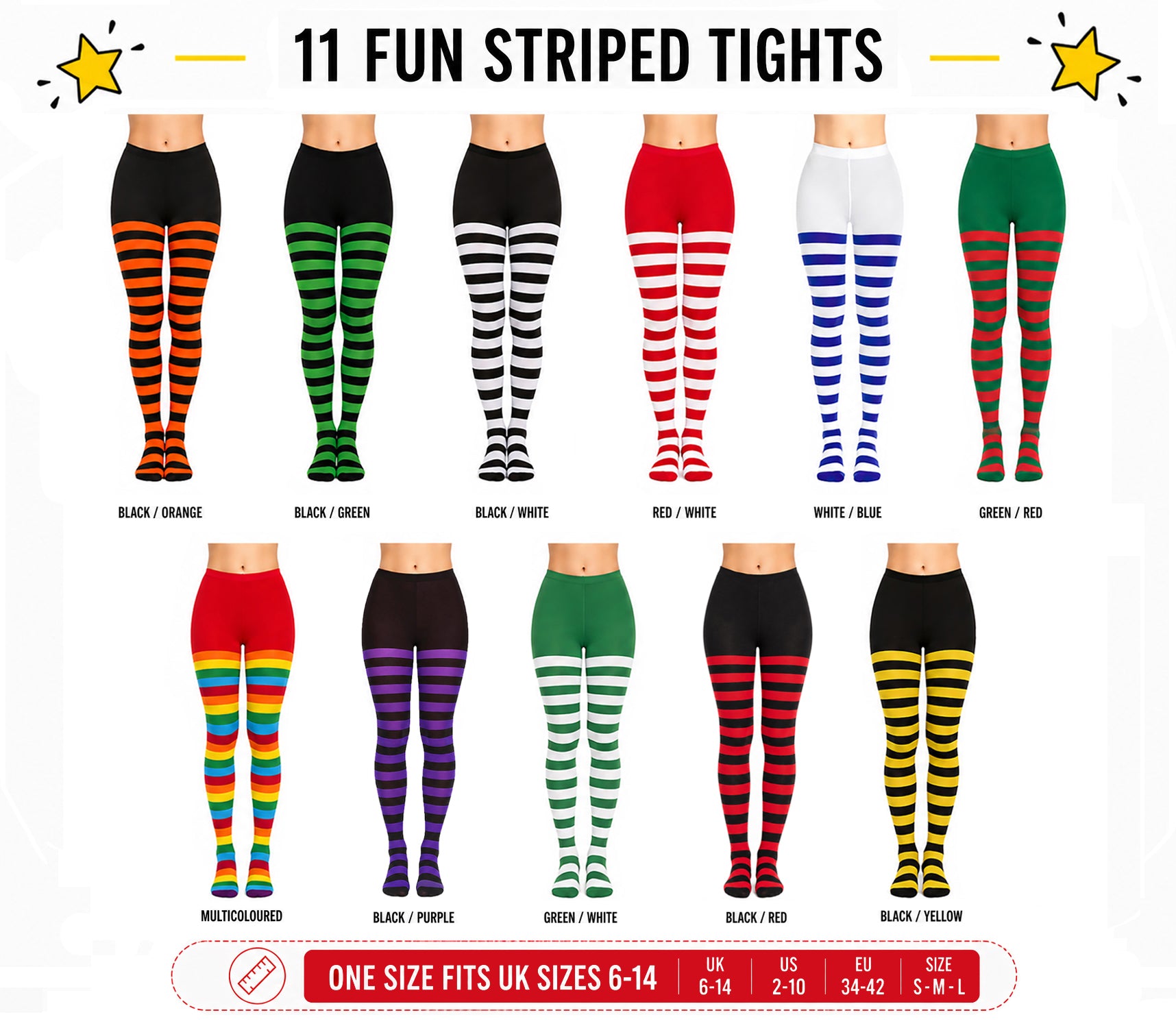 swatch of all striped tights