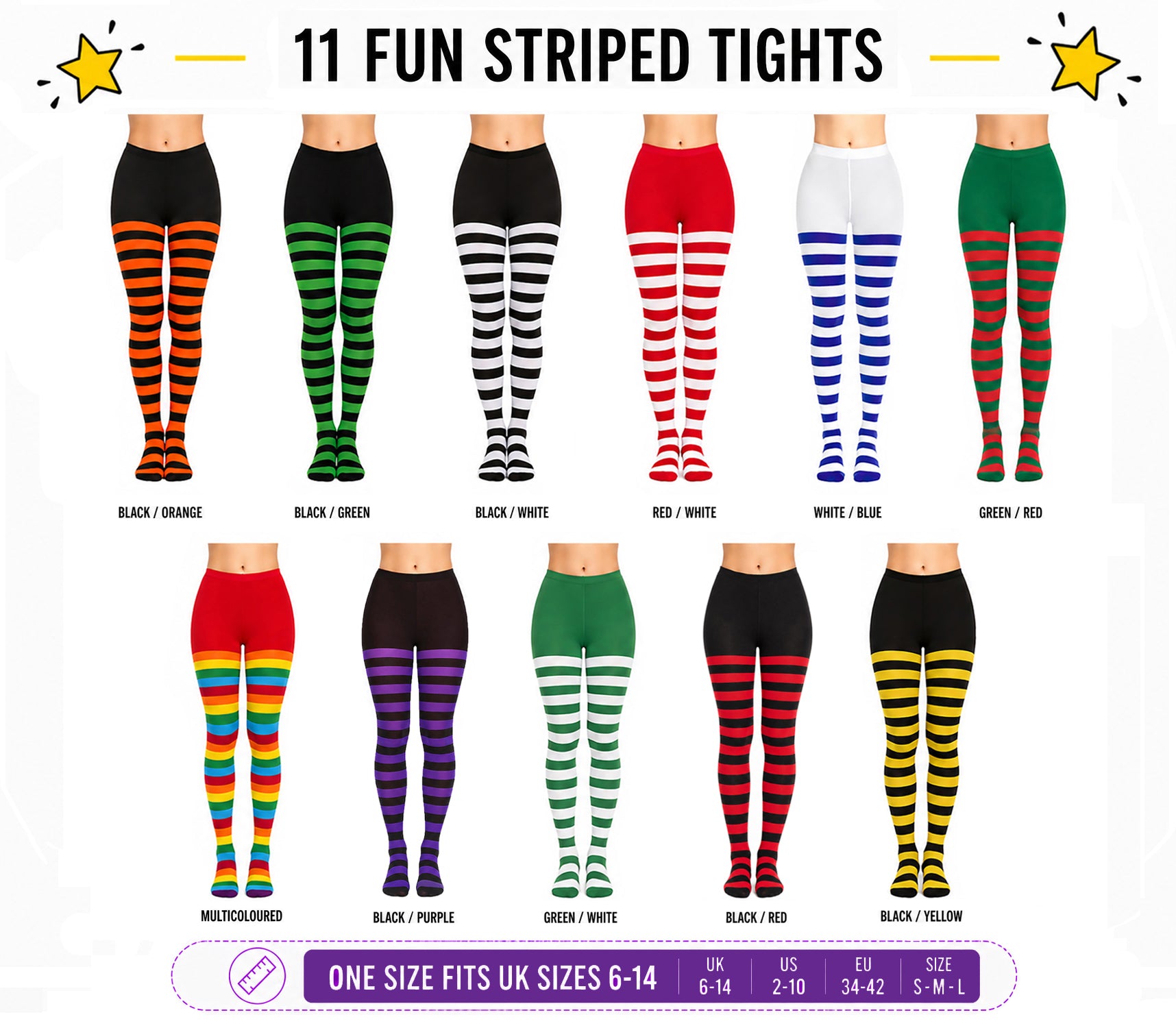 Striped tights swatch 