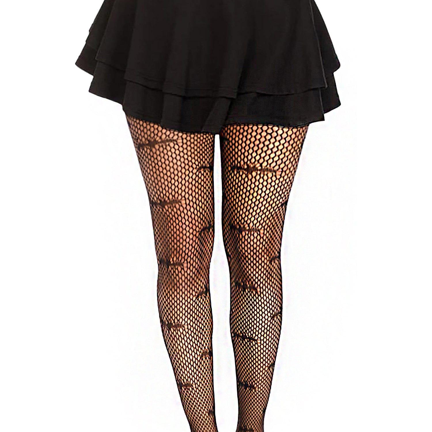 But black bat patterned tights for Halloween costume