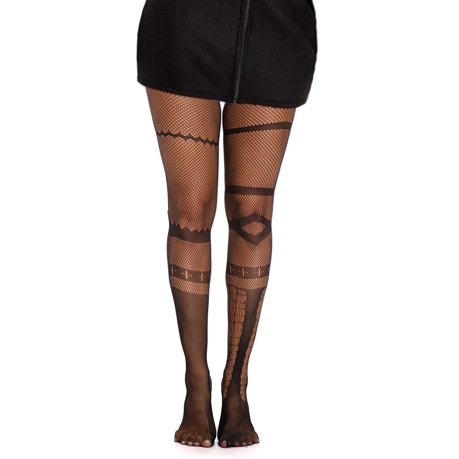 Black mesh stockings best sale