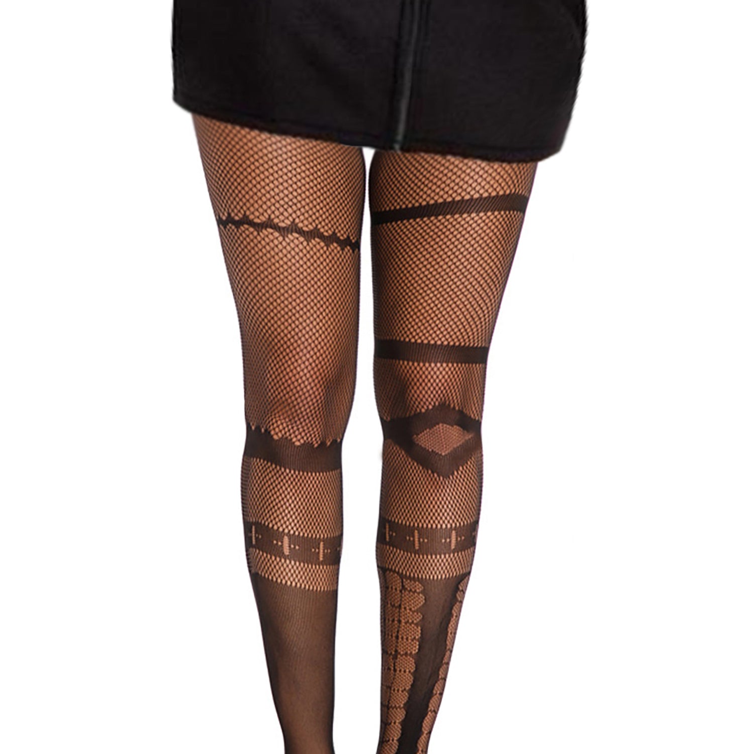 Barbed wire fishnet and lace fashion tights for women