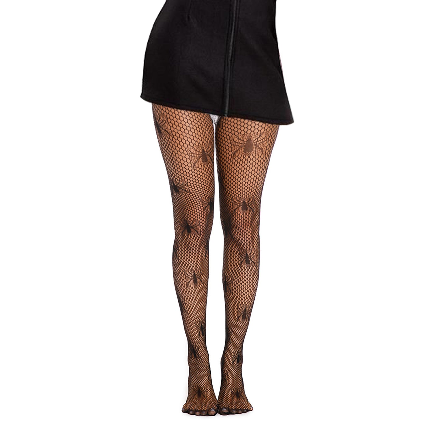 Black Gothic Spider Fishnet Tights - Simply Joshimo