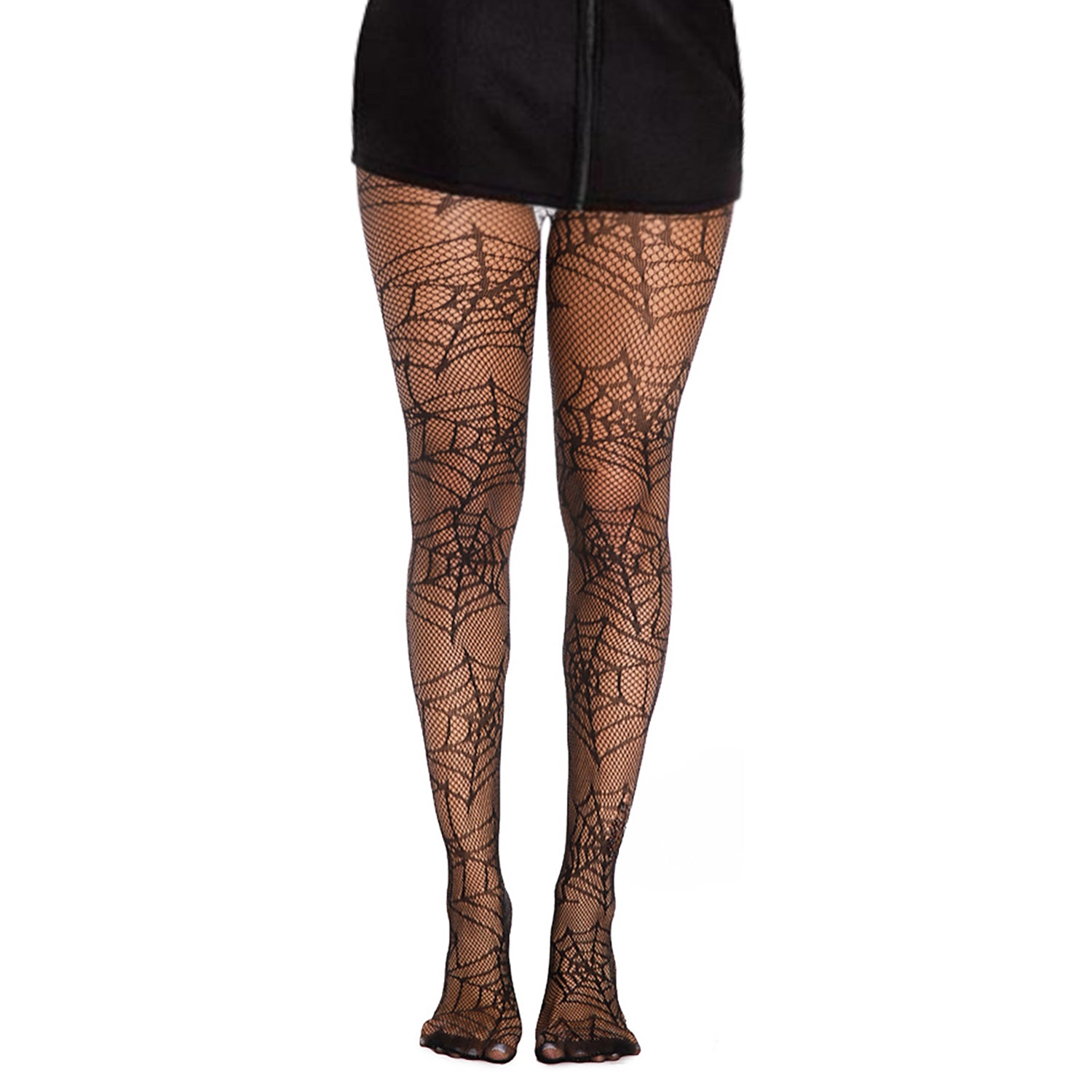 Black Spider Web Patterned Fishnet Tights - Simply Joshimo