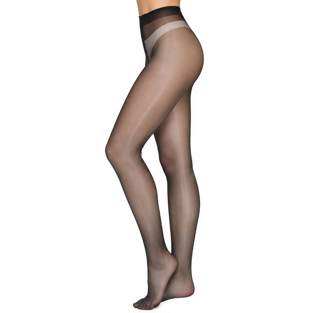 Black 12 denier sheer tights side view