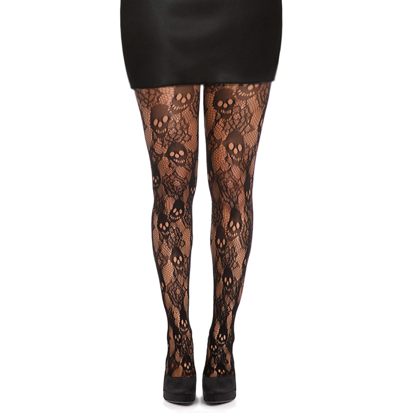 Halloween Skull Patterned Fishnet Tights Outfit - Simply Joshimo