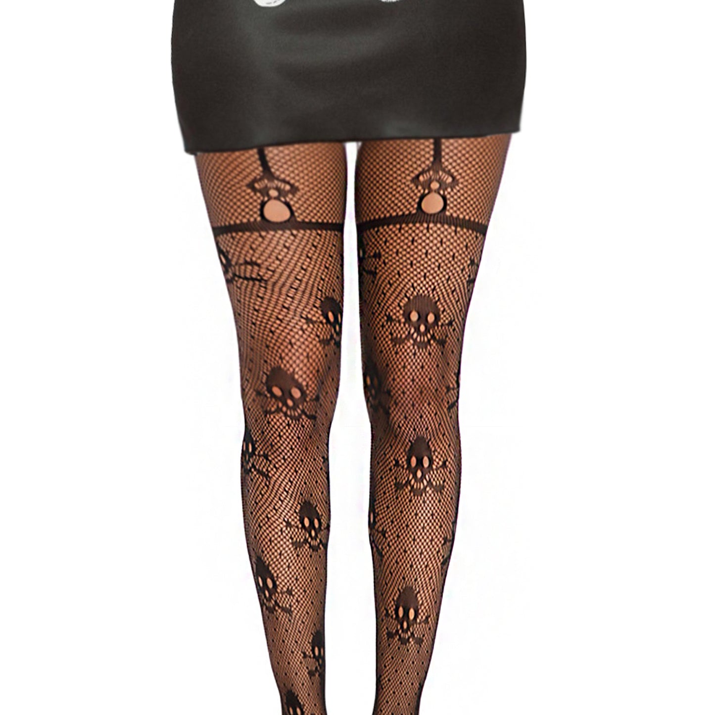 Skull and crossbone black women's Gothic fashion tights