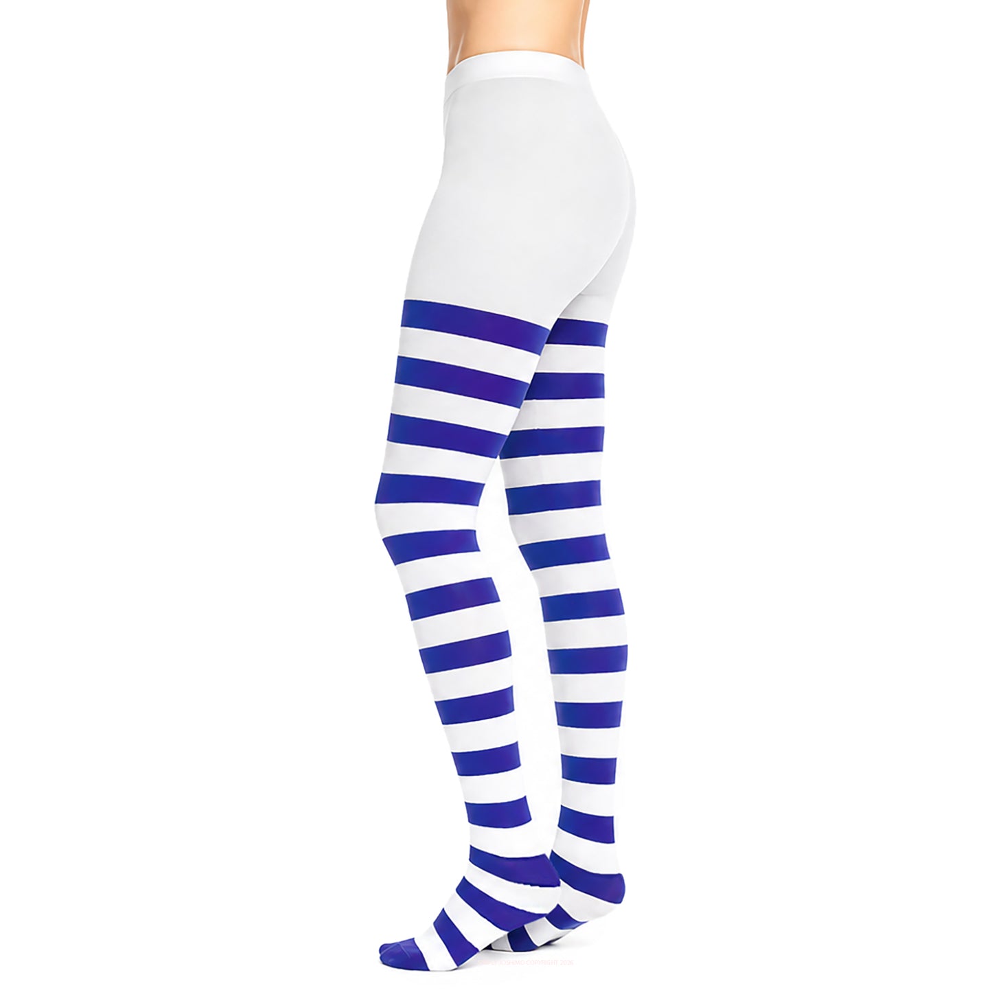 Blue White Striped Fashion Tights