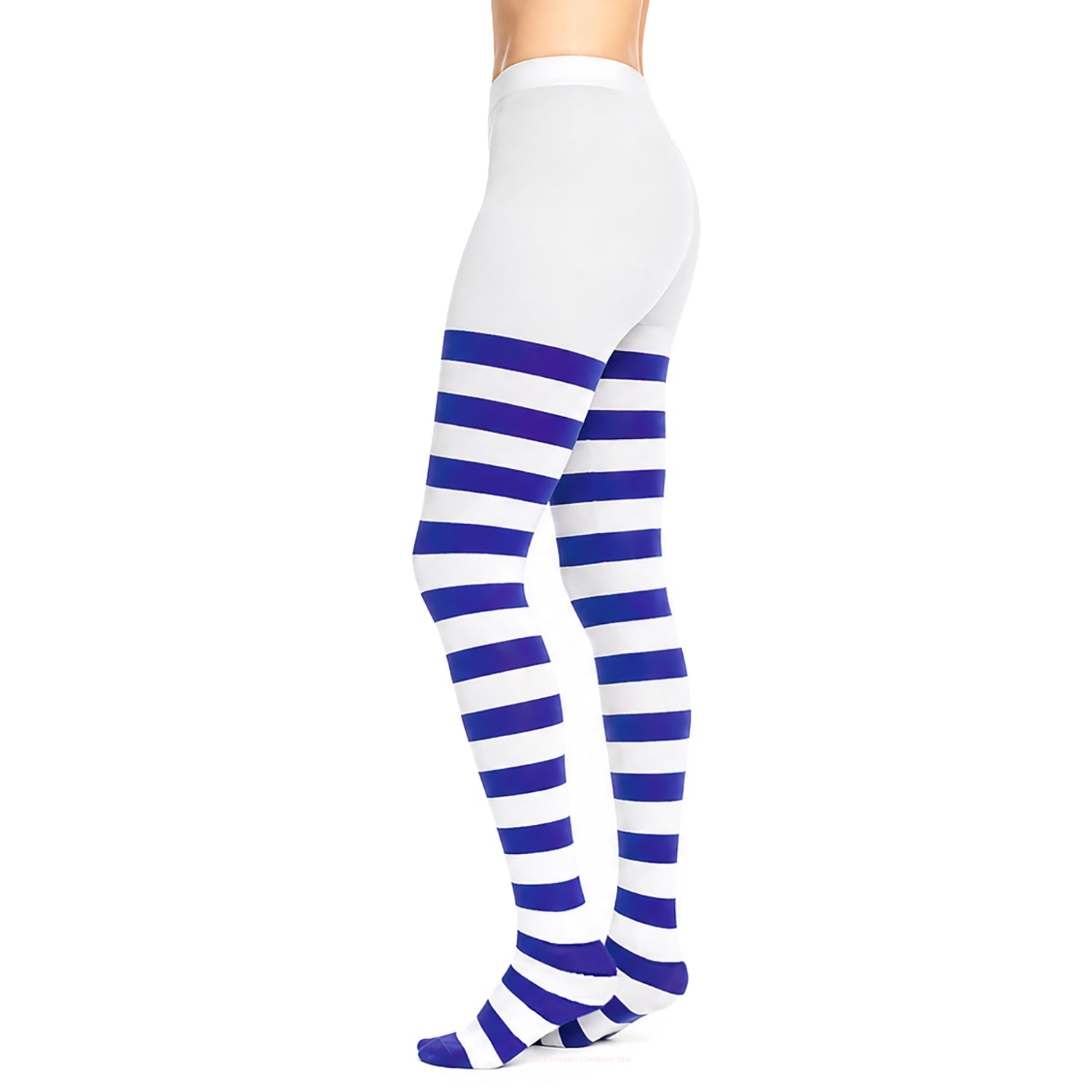 Blue White Striped Fashion Tights