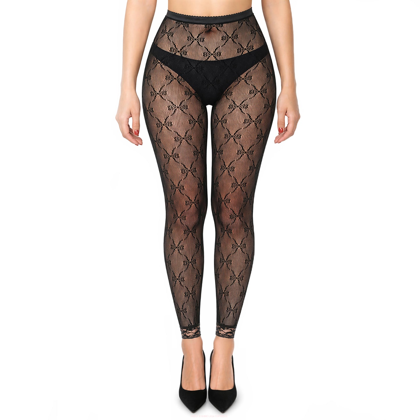 Womens black bow fashionable tights