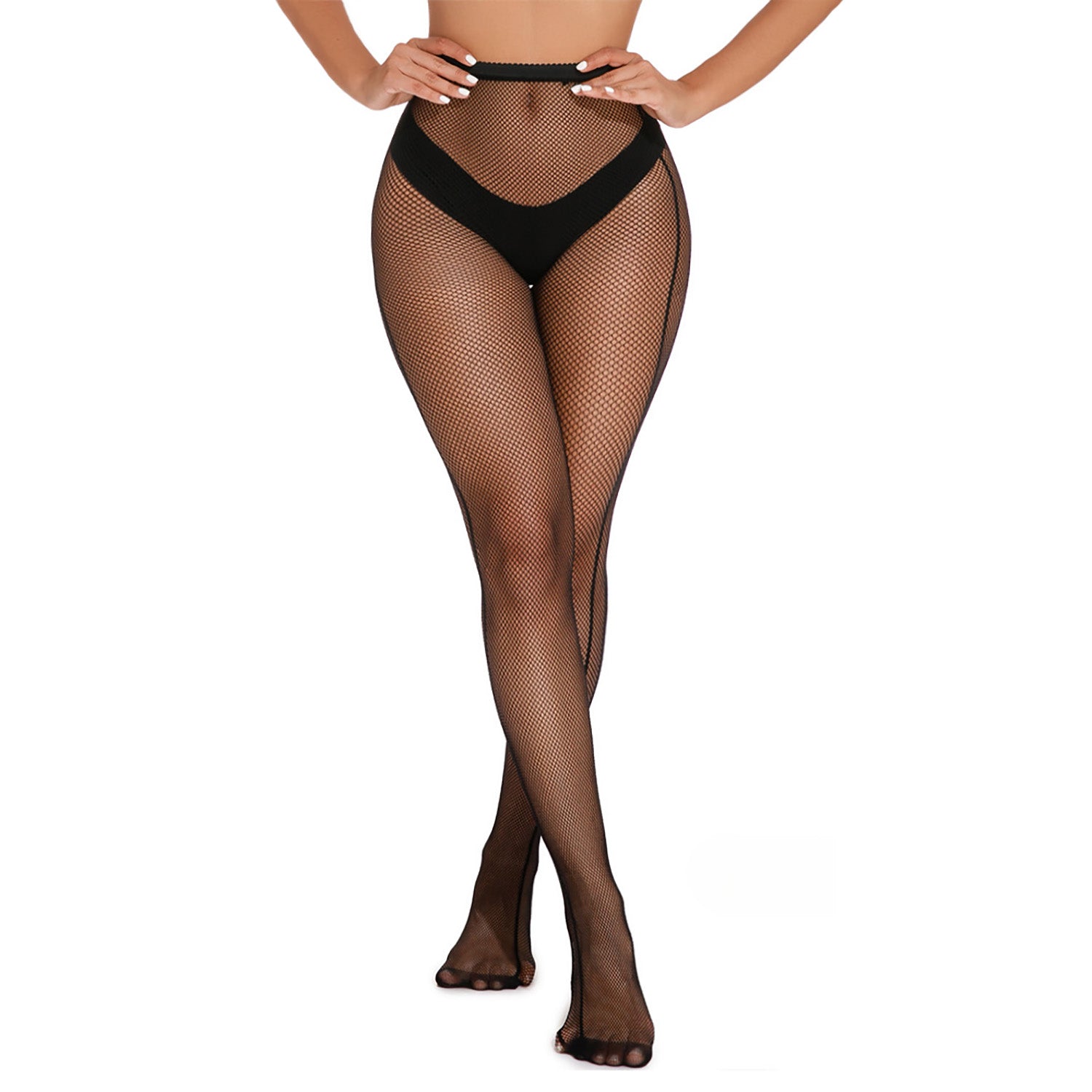 Deluxe Double Seamed Fishnet Tights - Simply Joshimo