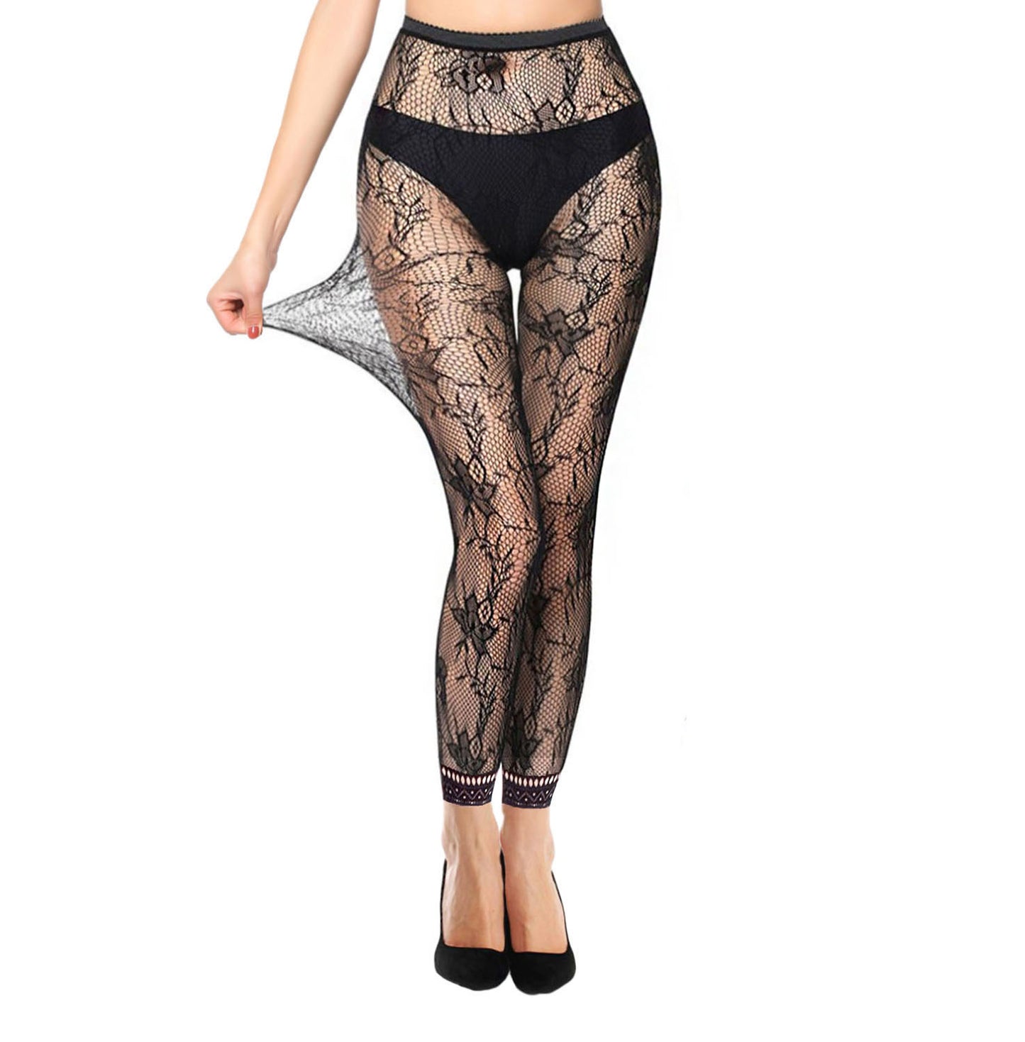 Orchid Flower Lace Footless Tights - Simply Joshimo