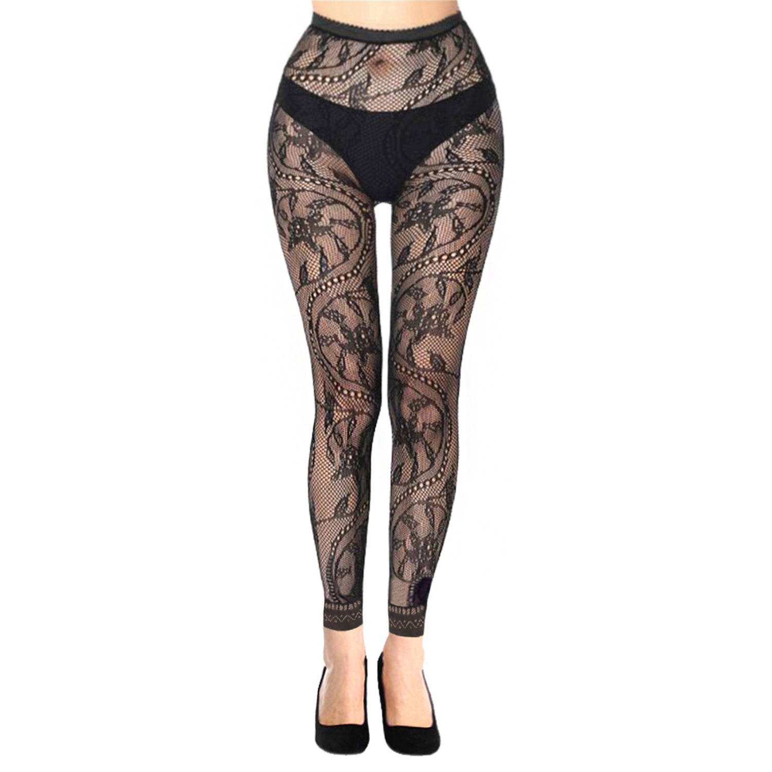 Blossom Swirl Fashionable Footless Tights- Simply Joshimo