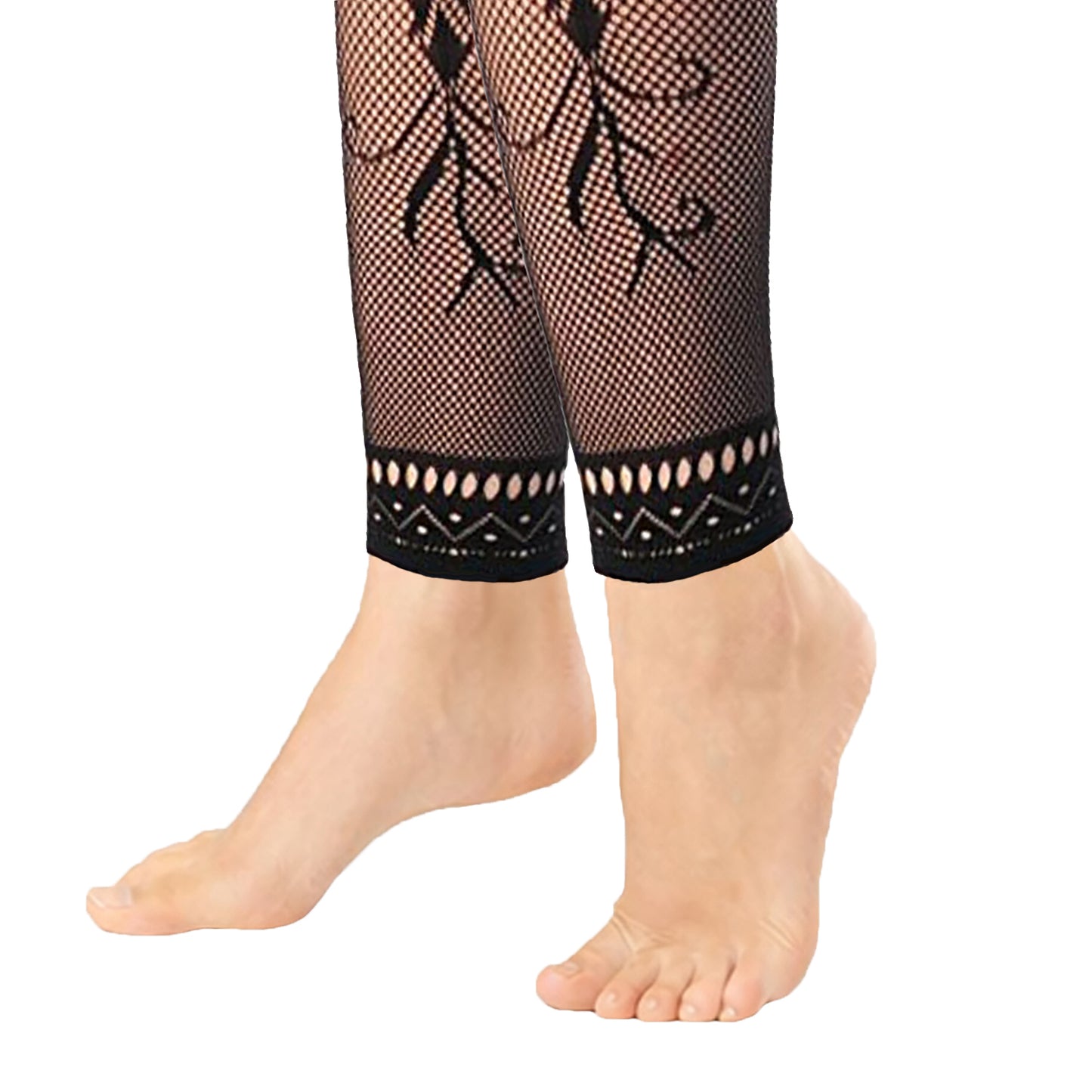 fishnet and lace footless tights
