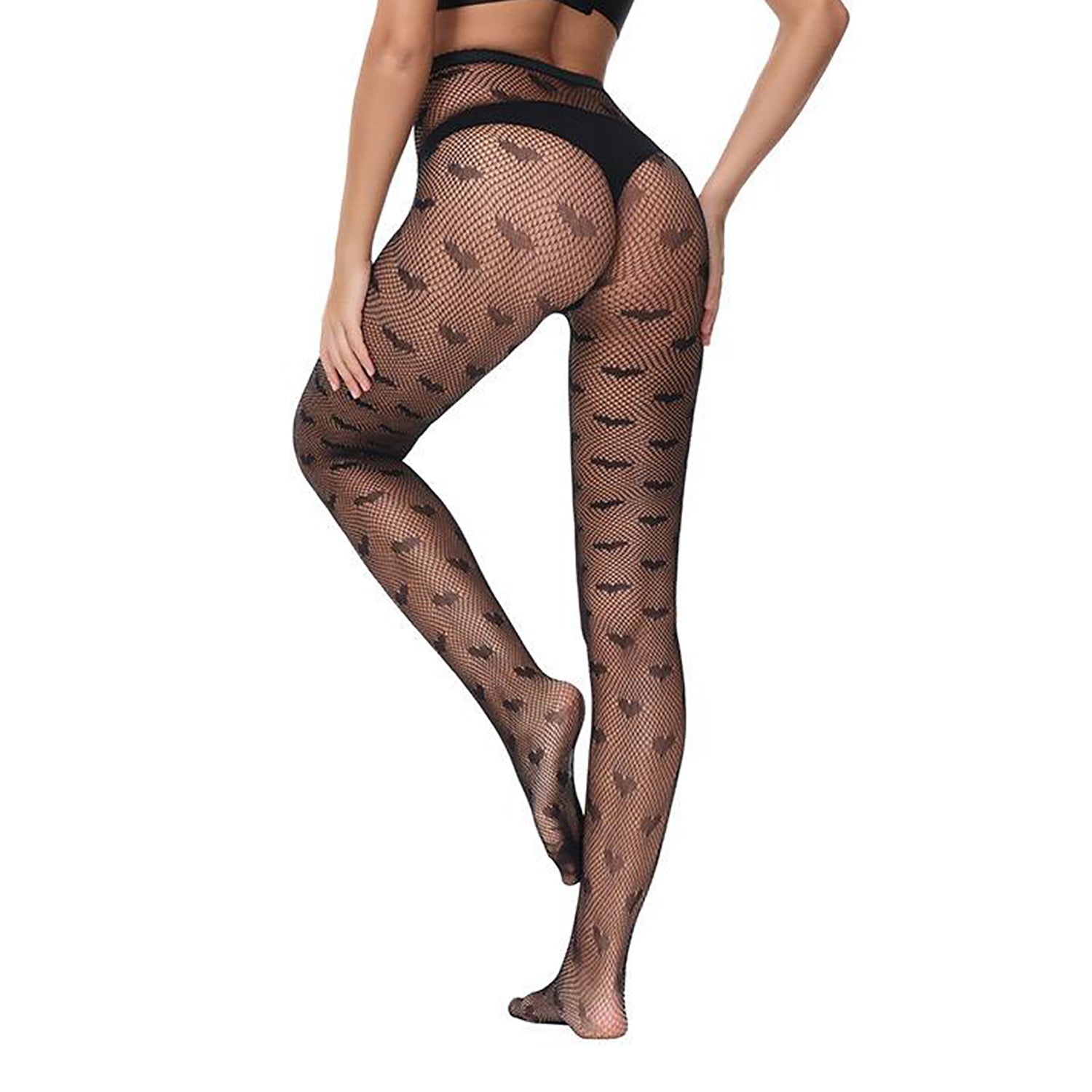 Black Sweet Heart Patterned Tights - Simply Joshimo