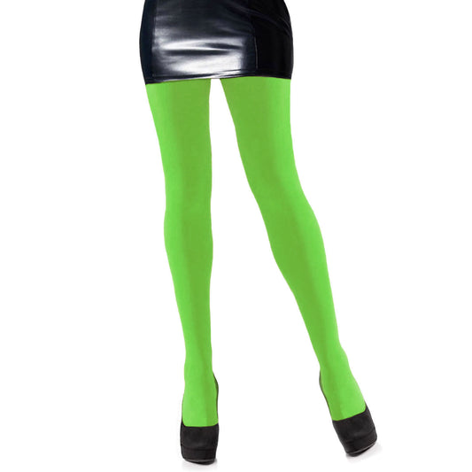 Womens neon green opaque festival tights - Simply Joshimo