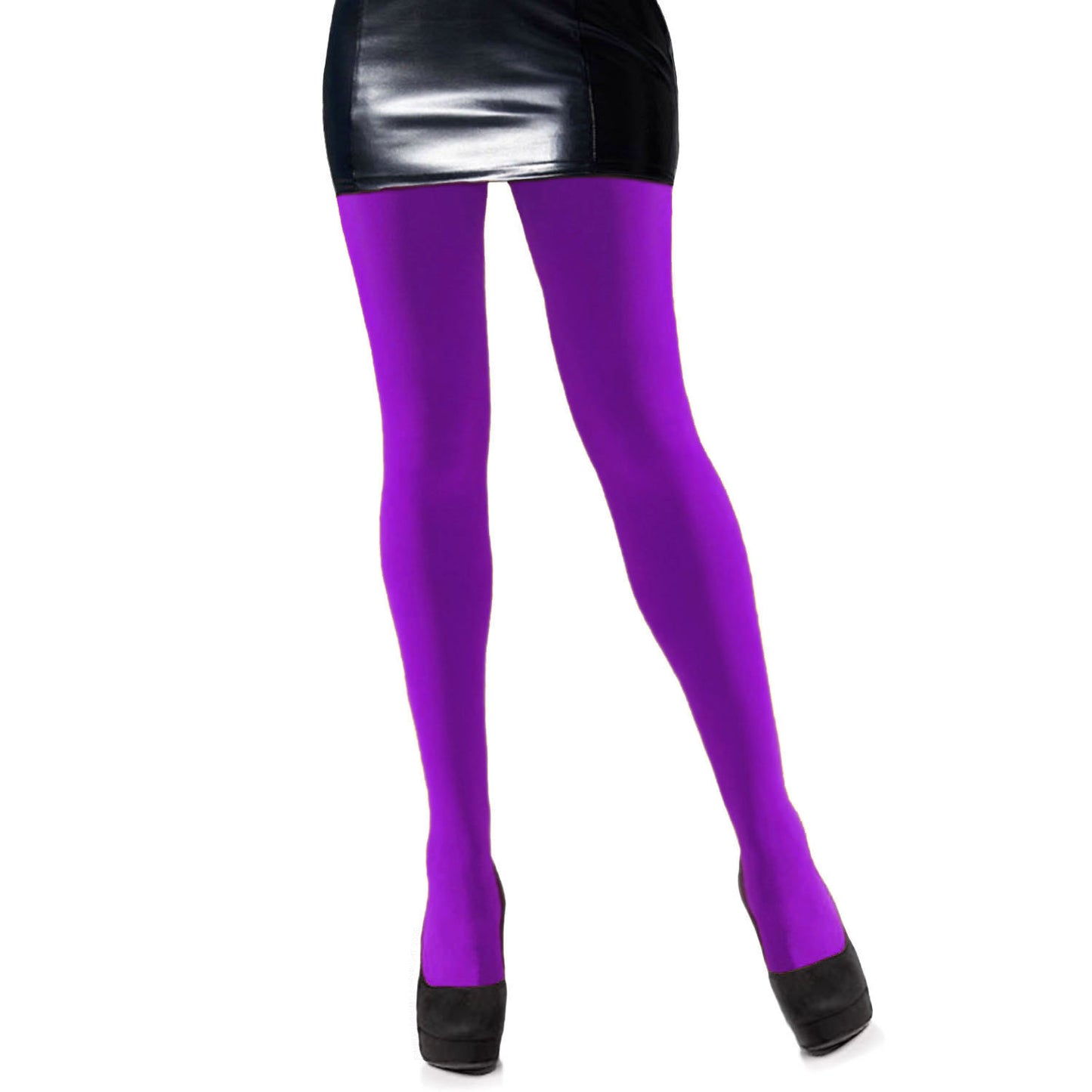 Womens 70 Denier Purple Coloured Opaque Tights - Simply Joshimo